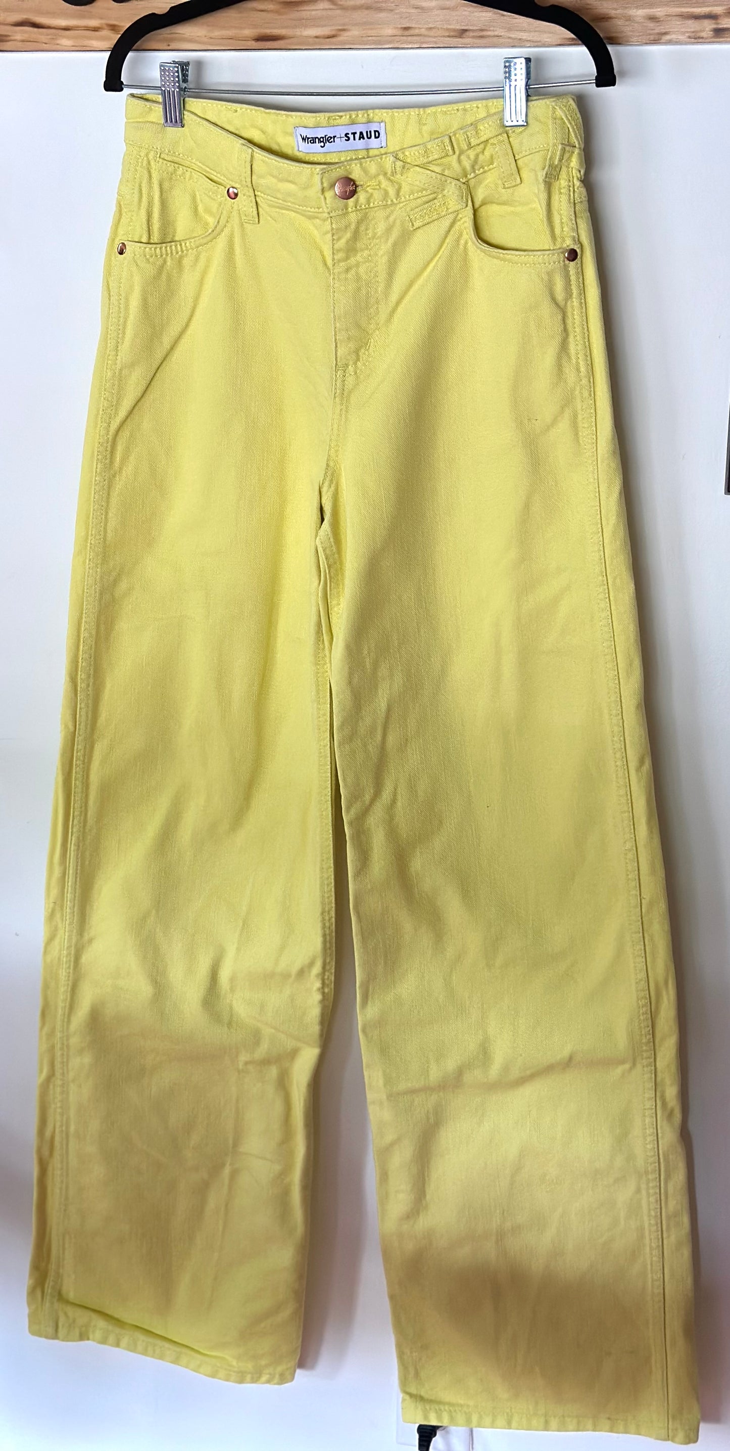 STAUD x WRANGLER | Neon Yellow Denim Pants