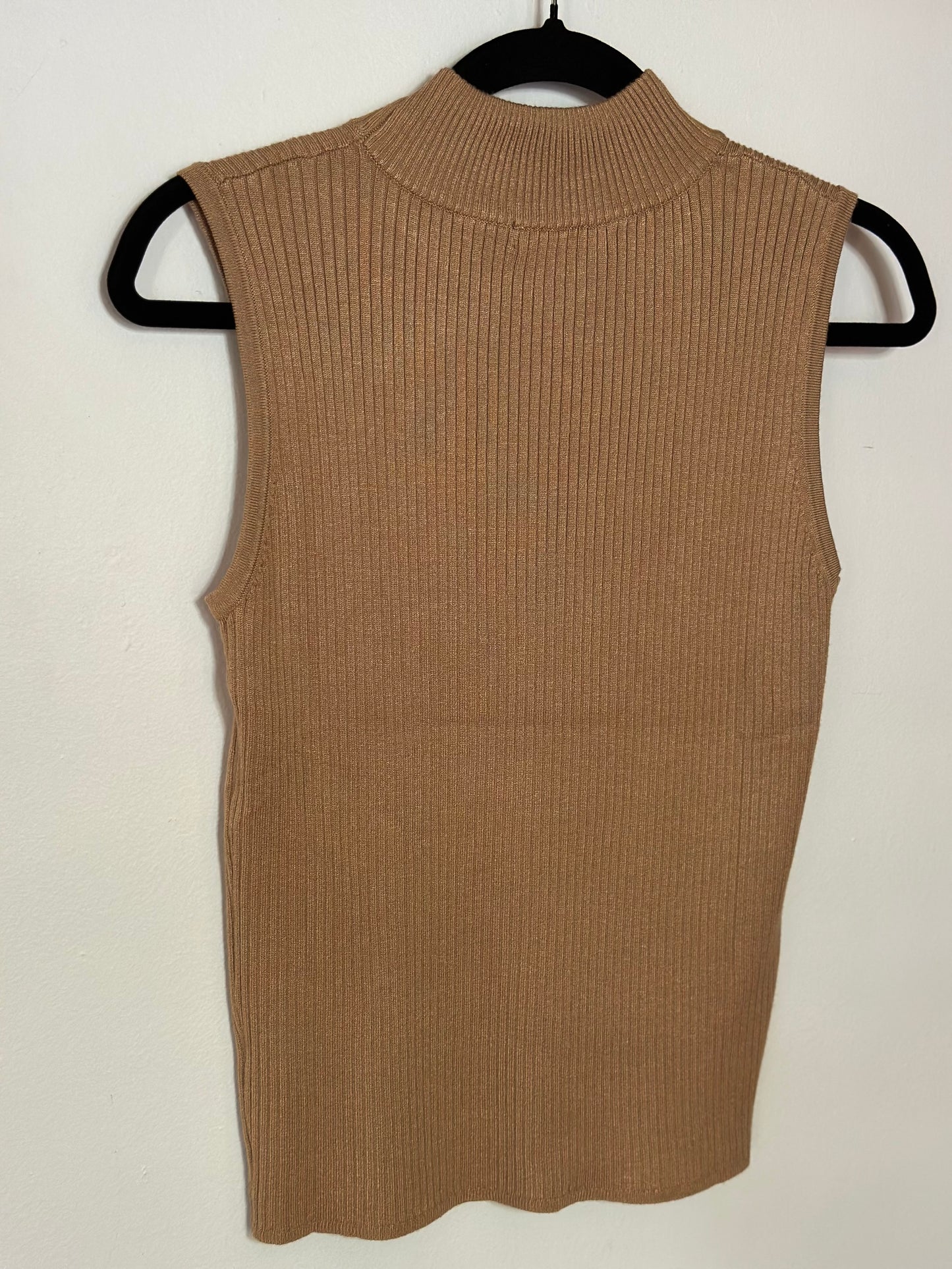 Saks Fifth Avenue | Hick Neck Tan Sleeveless Top
