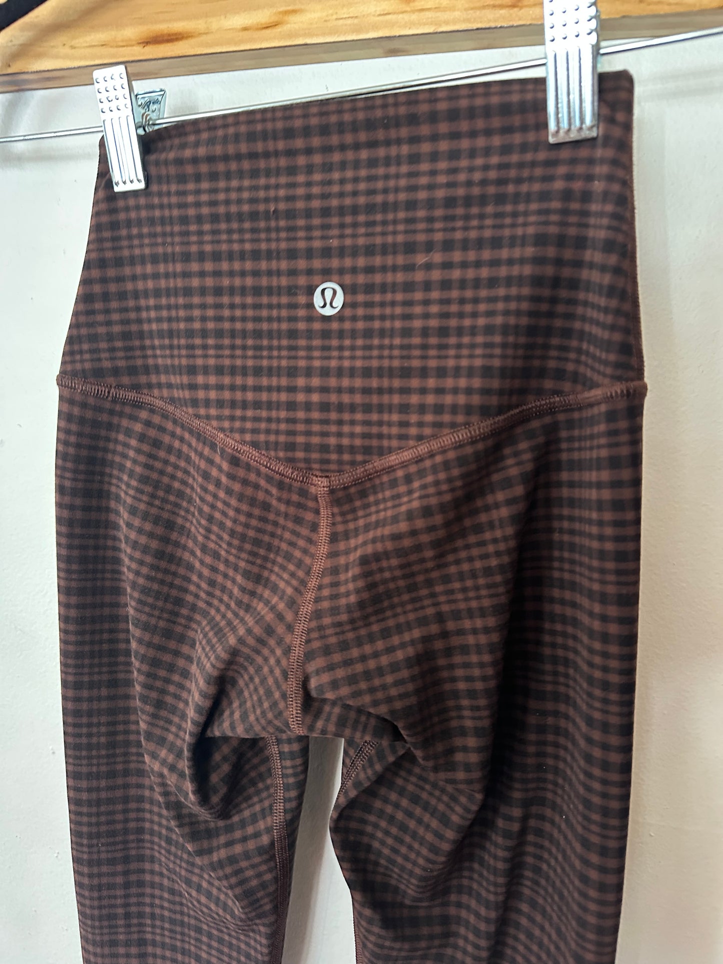 Lululemon | Black/Brown Plaid Full Length Leggings, 0