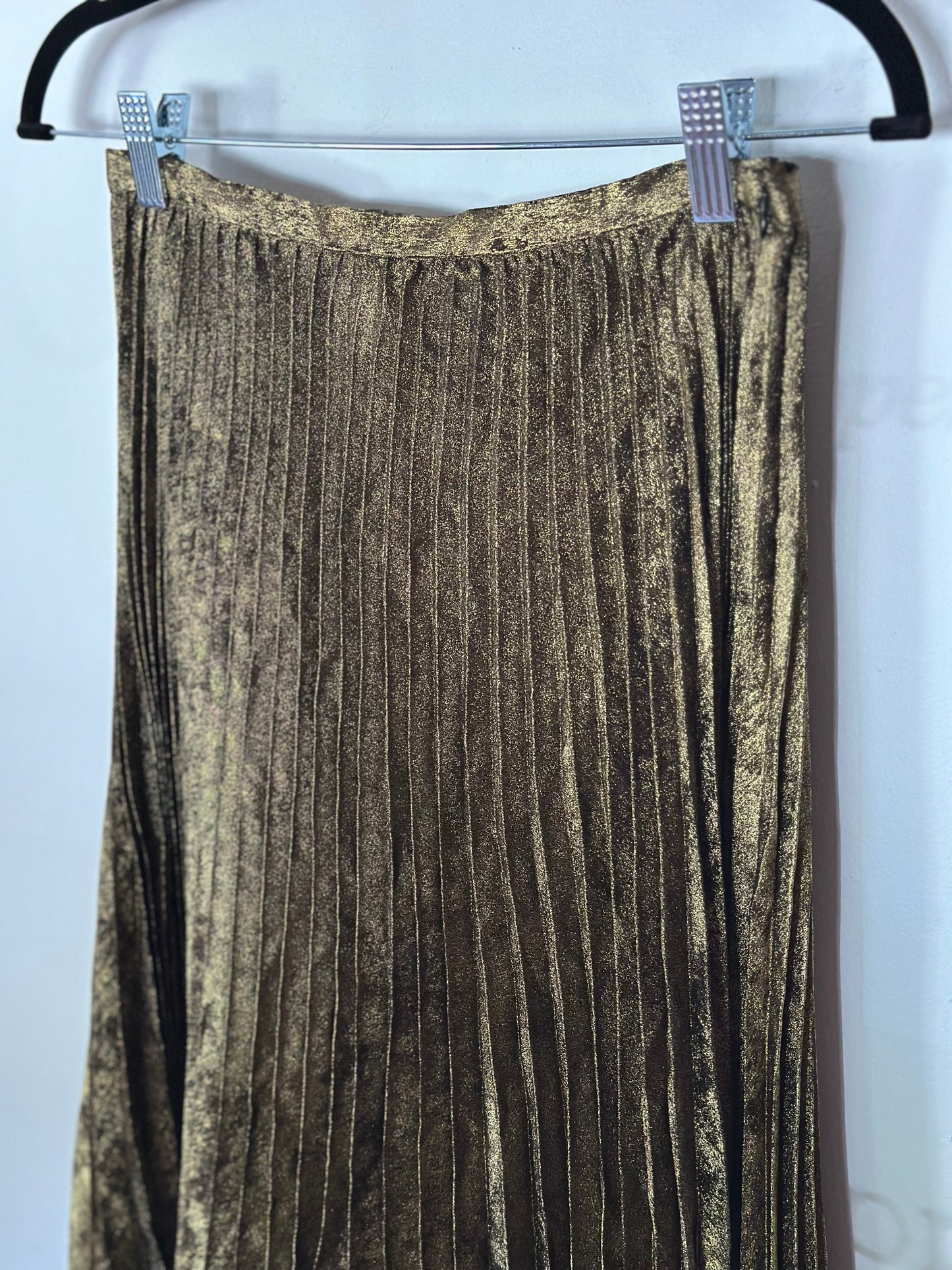 Banana Republic | Gold Accordion Midi Skirt