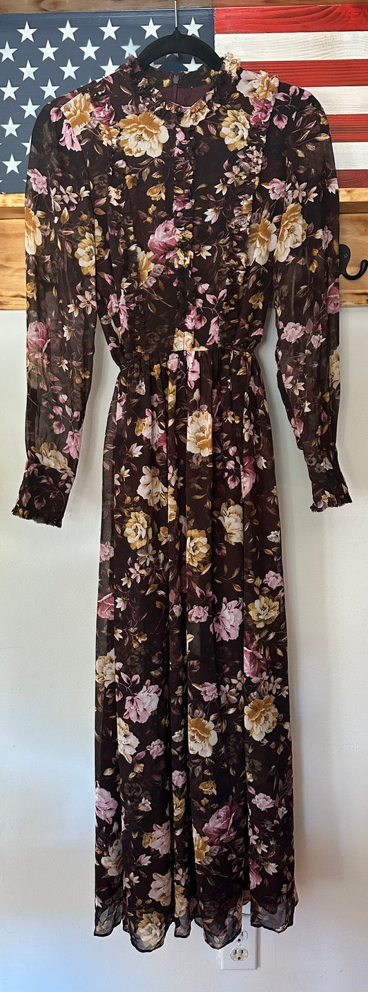 Gal Meets Glam | Maxi Floral Long Sleeve Dress, 2