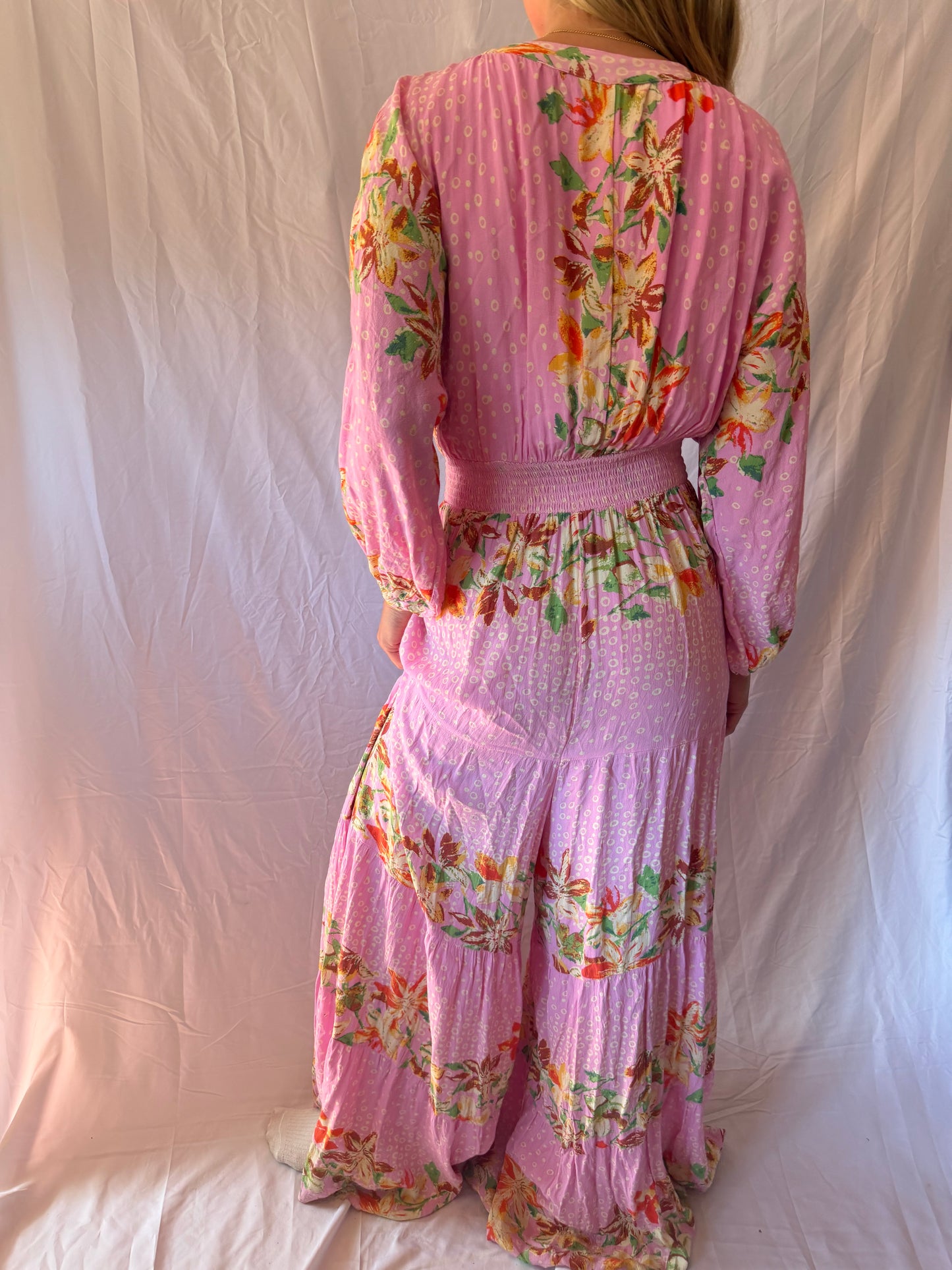 Free People | Floral Long Pant Suit Maxi, S