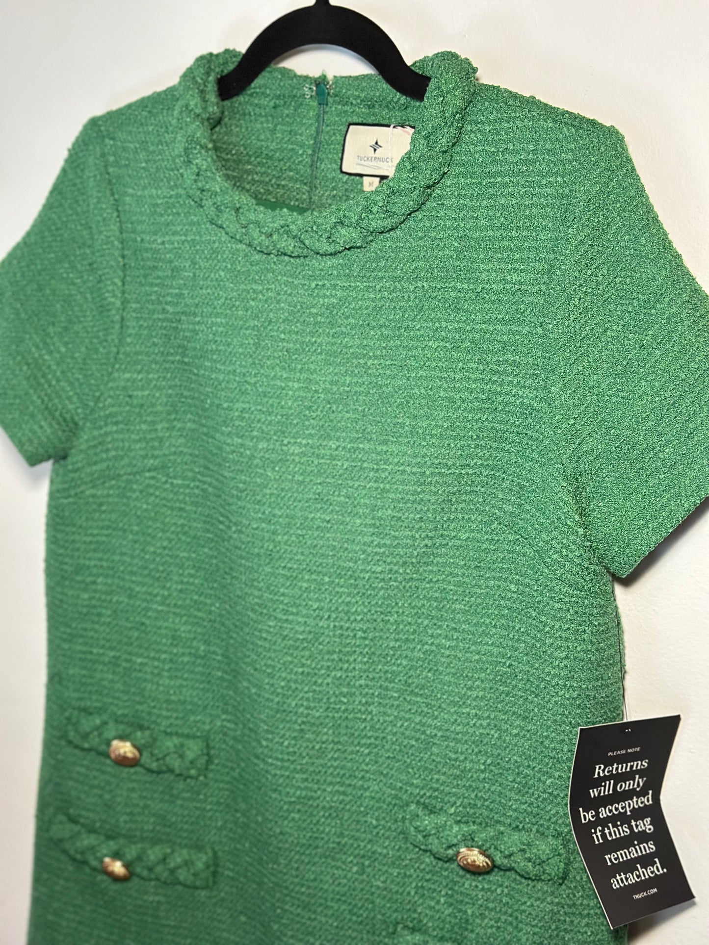 Tuckernuck | Emerald Green Tweed Jackie Dress