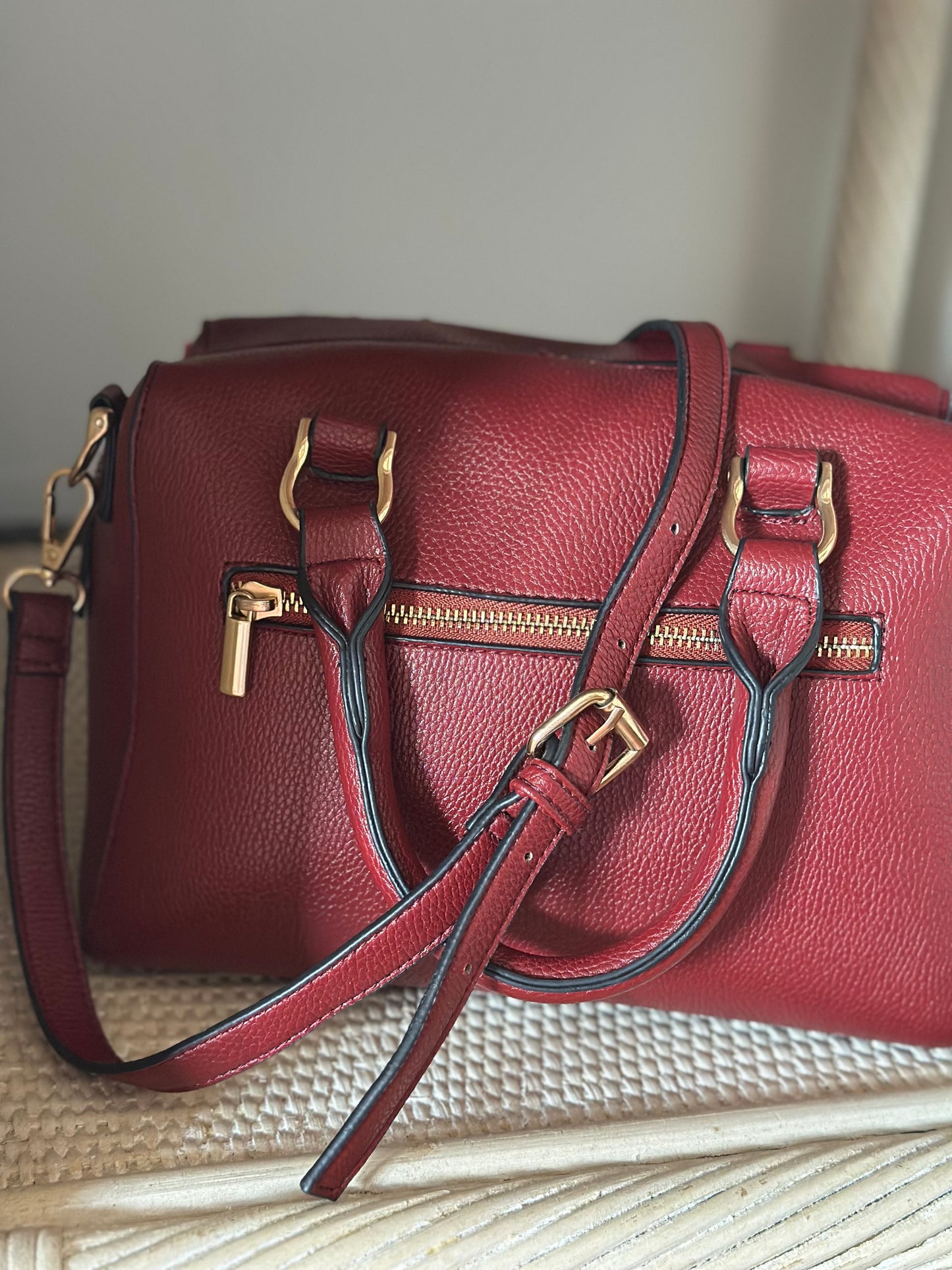 A New Day | Dark Red Faux Leather Purse