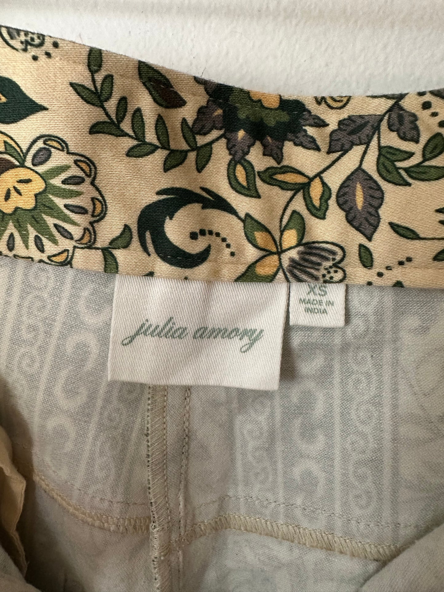 Julia Amory | Green Paisley Babe Pant, XS