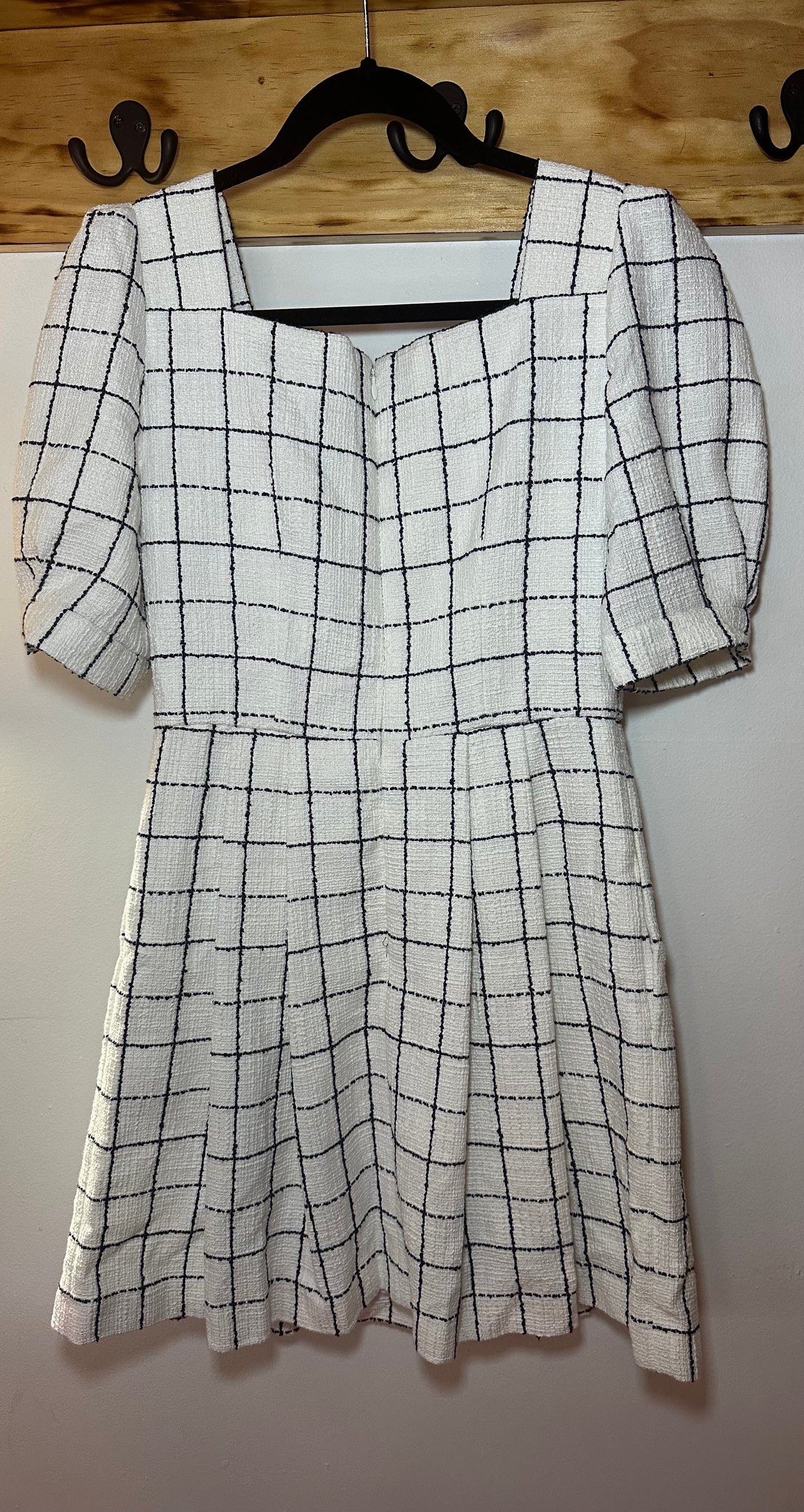 Gal Meets Glam Navy Tweed Plaid Dress, 2