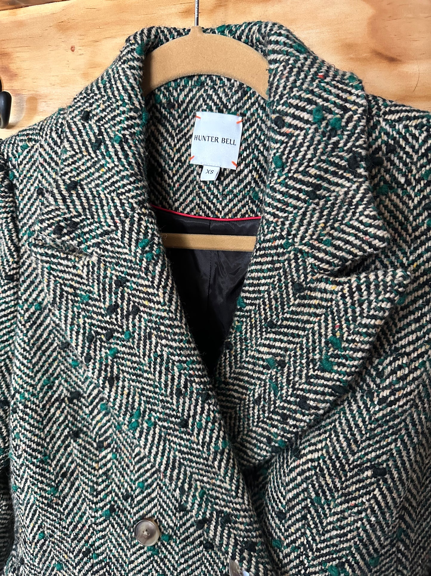 Hunter Bell | Wool Blend Herringbone Half Coat, XS