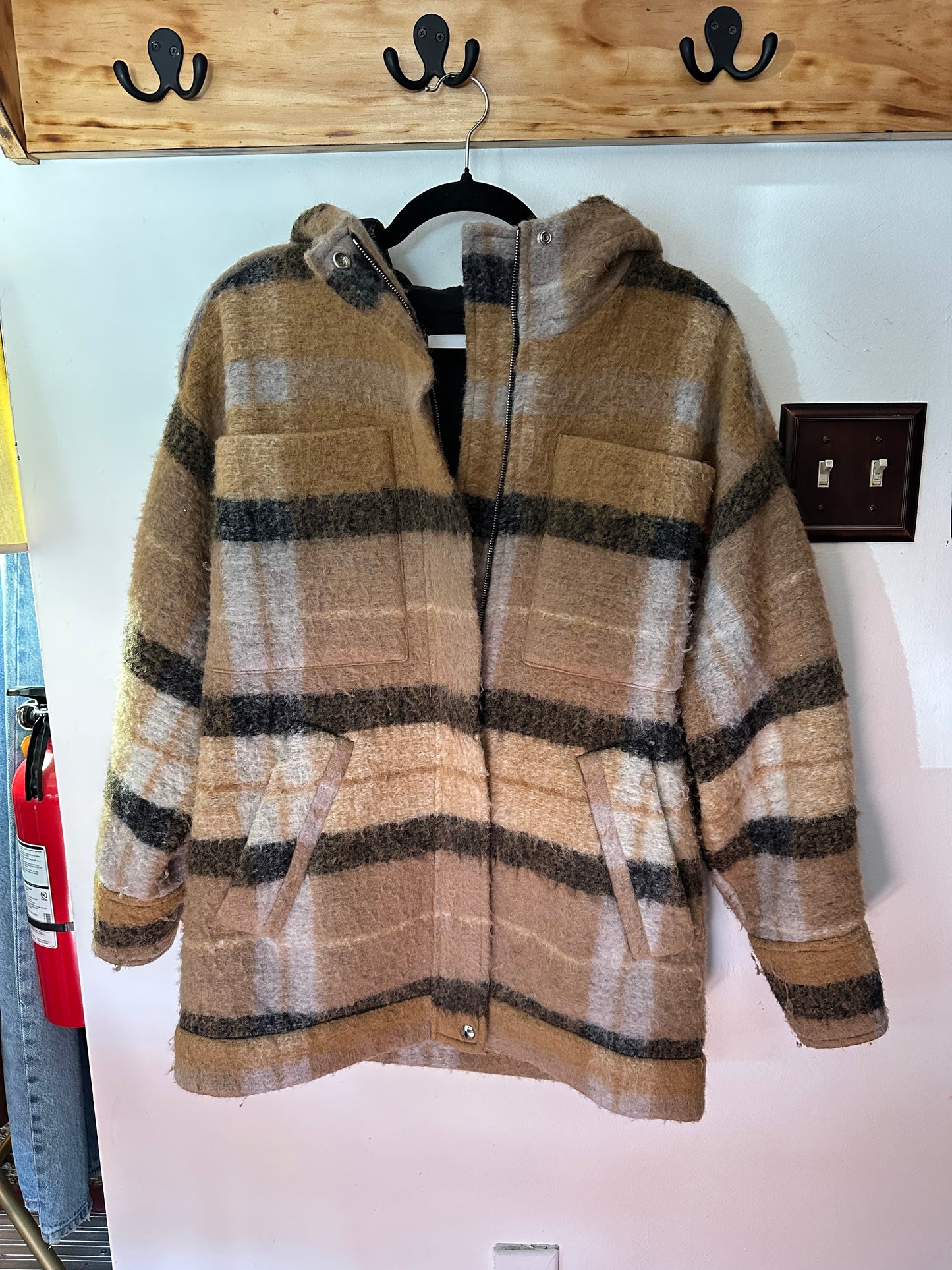 IRO Paris | Plaid Wool Blend Hooded Jacket, 34 (US 2)