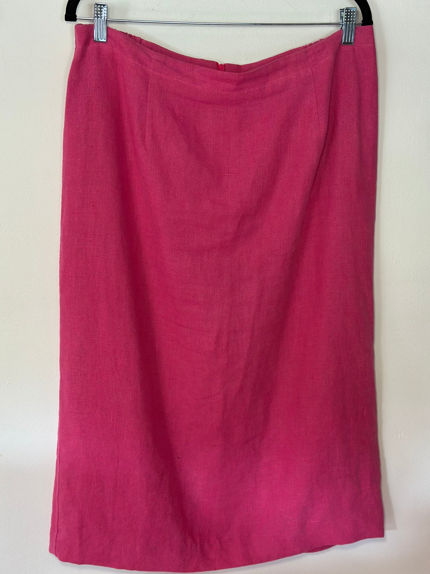 Joanne Scott | Pink Linen Midi Skirt