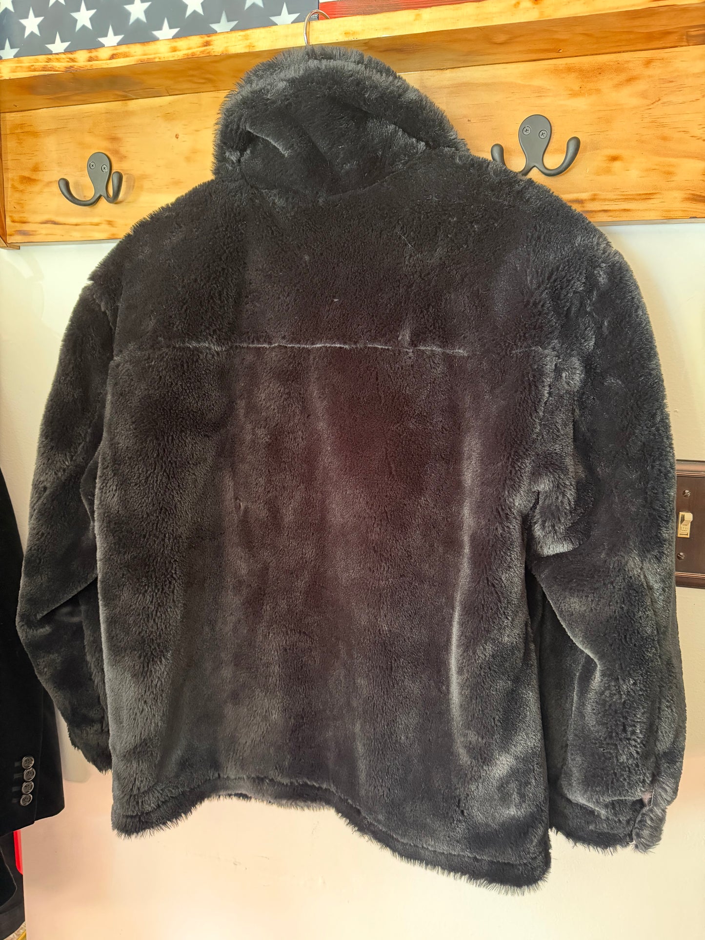 Black Fuzzy Jacket, S