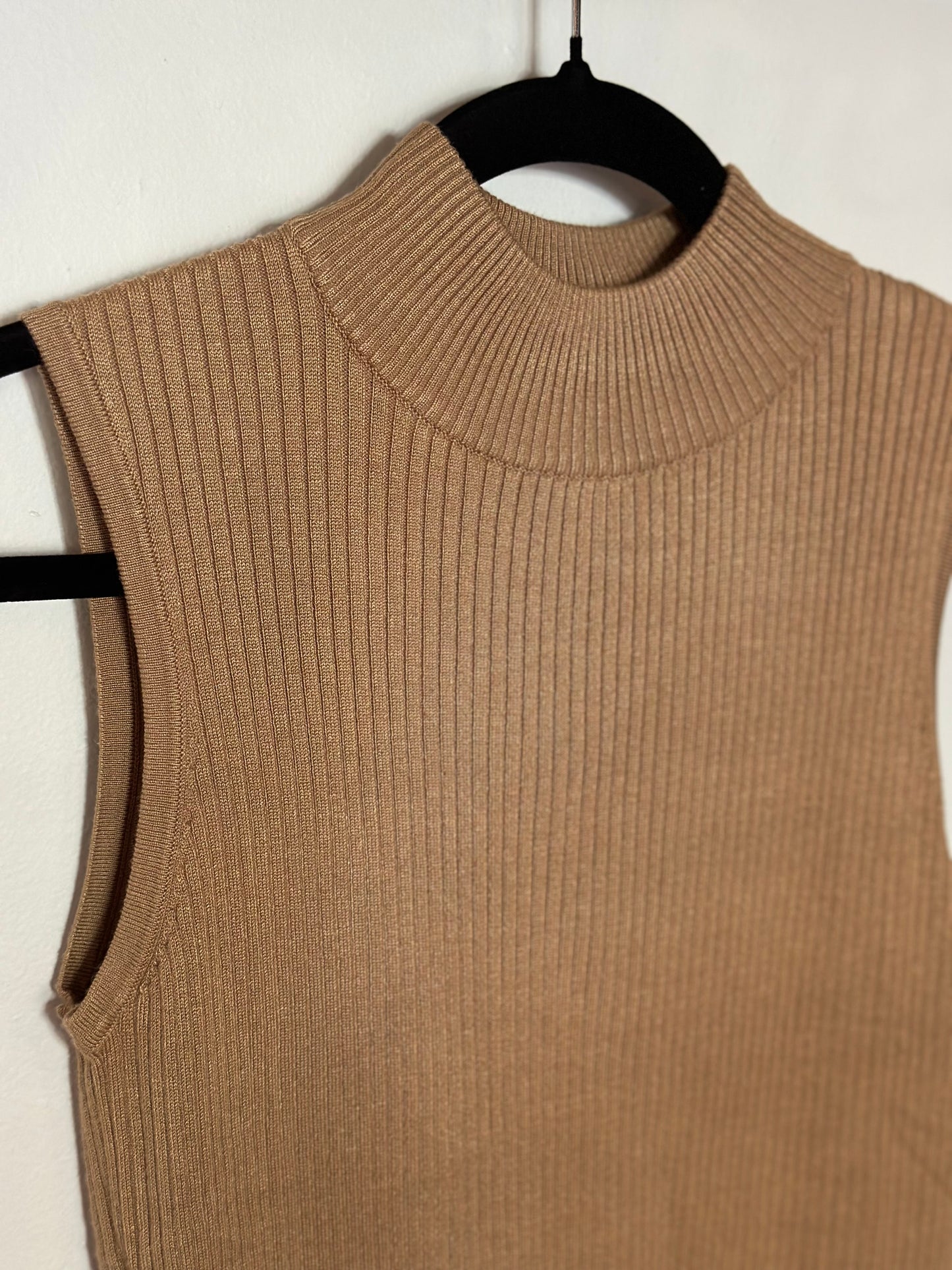 Saks Fifth Avenue | Hick Neck Tan Sleeveless Top