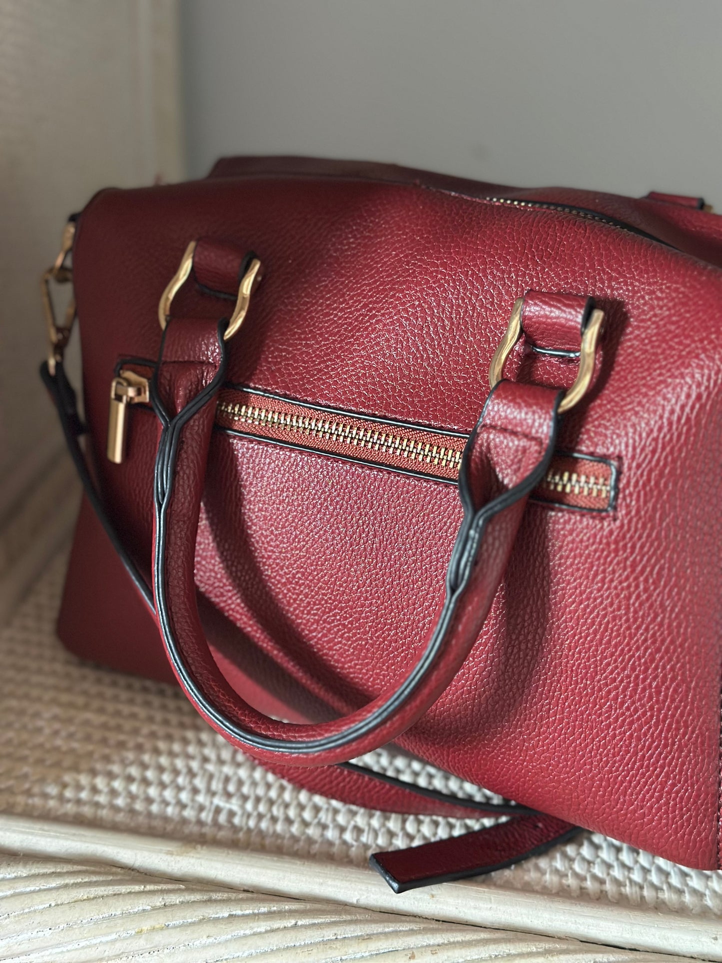 A New Day | Dark Red Faux Leather Purse