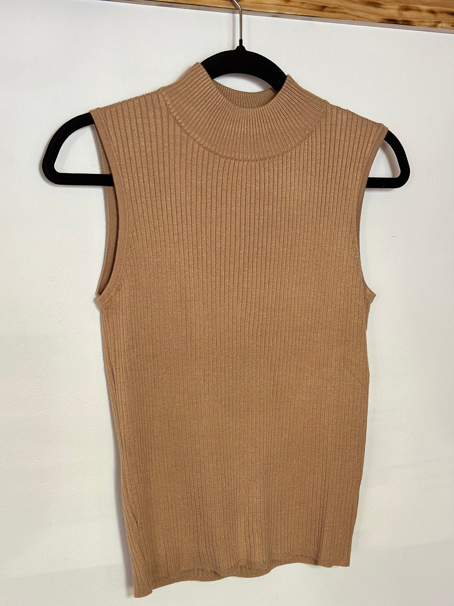 Saks Fifth Avenue | Hick Neck Tan Sleeveless Top