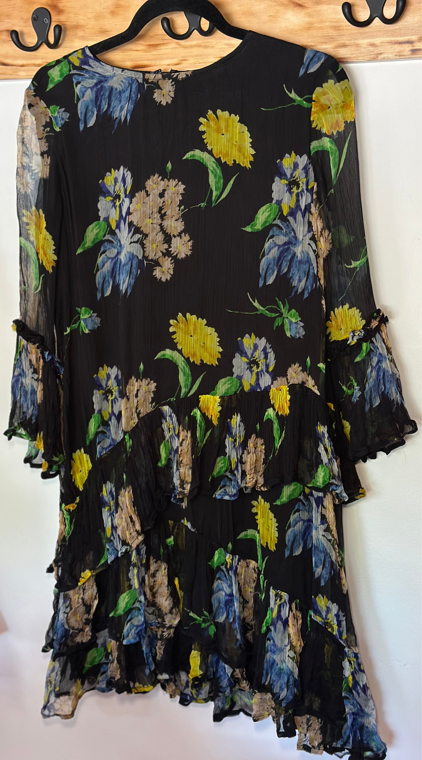 Ganni | Floral Dress with Sheer Sleeves