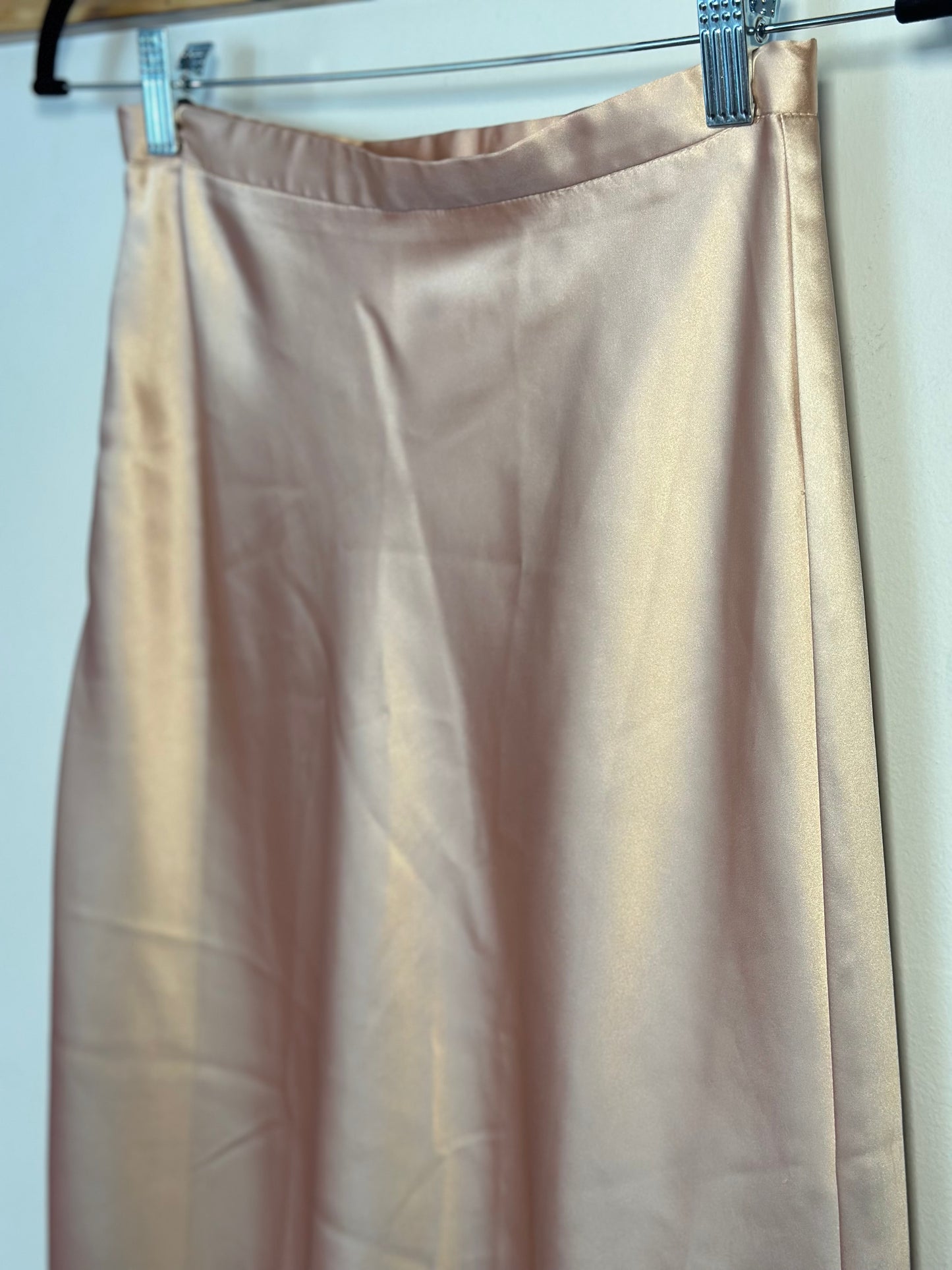 Commense | Champagne Silk Midi Skirt