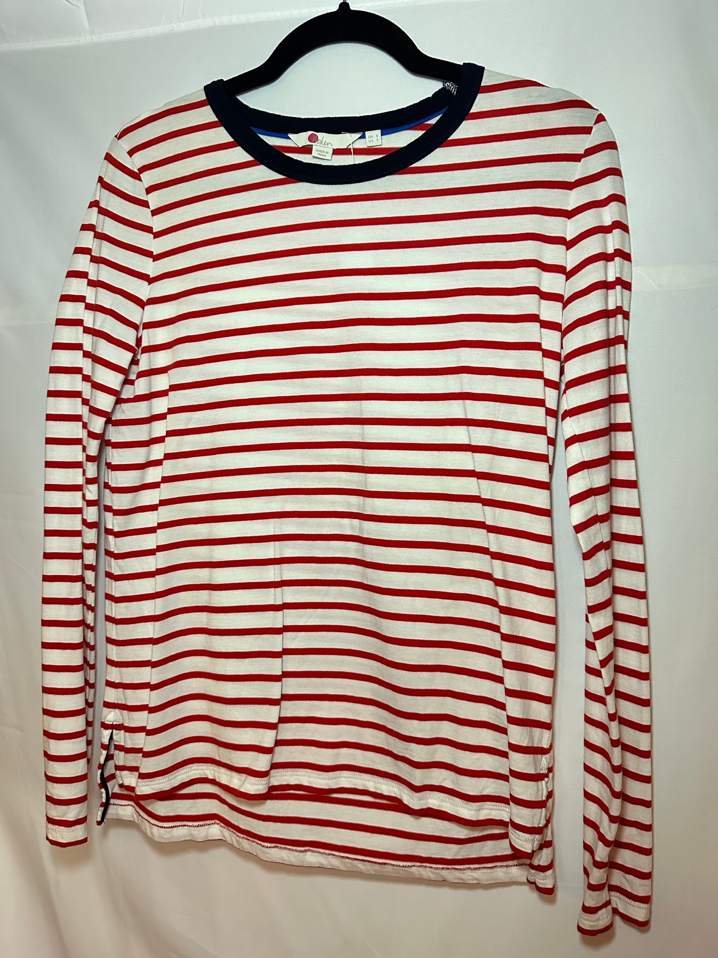Boden | Red Olivia Long Sleeve Breton, 2
