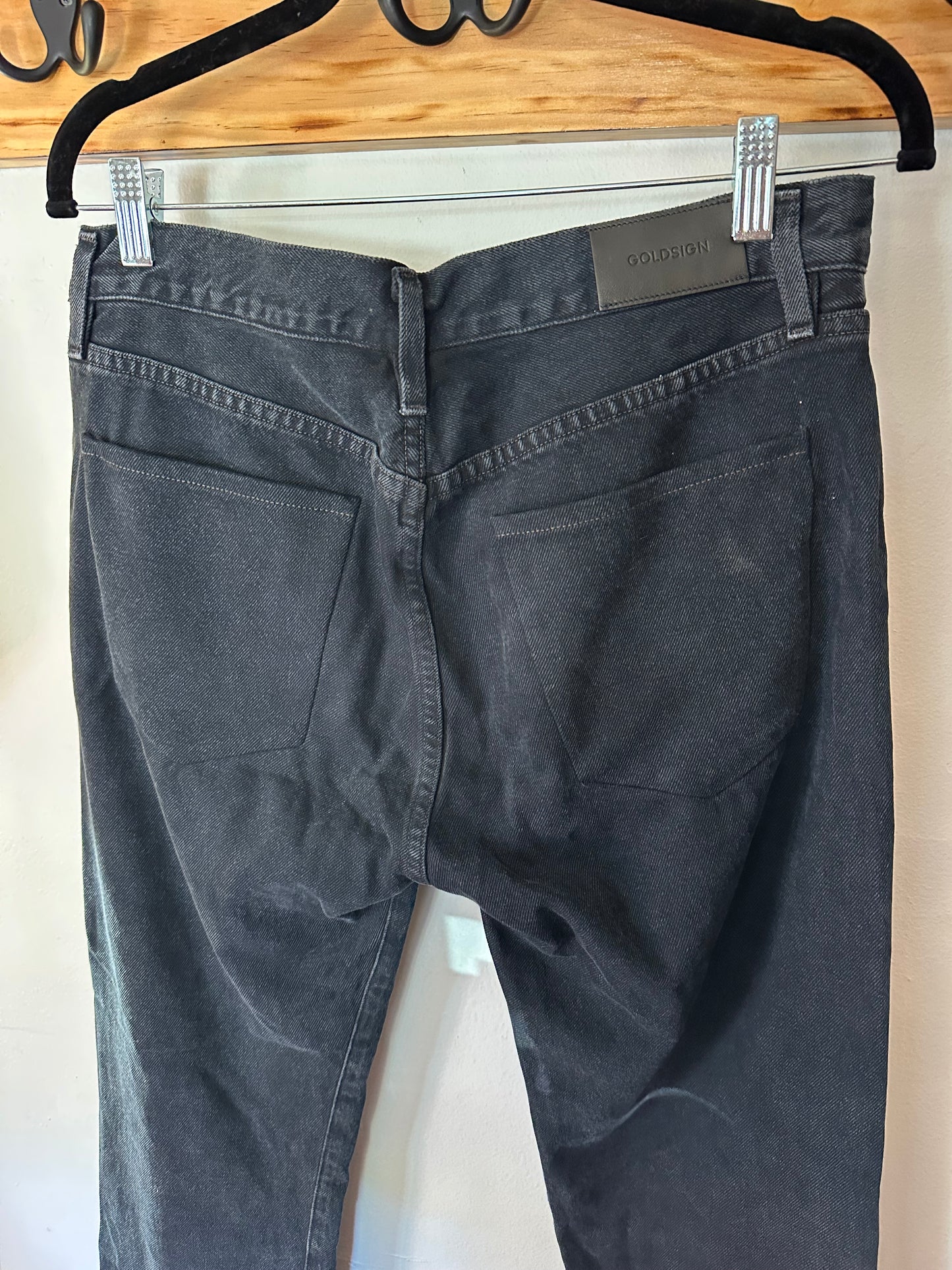 Goldsign | Black Straight-Leg Jeans, 27
