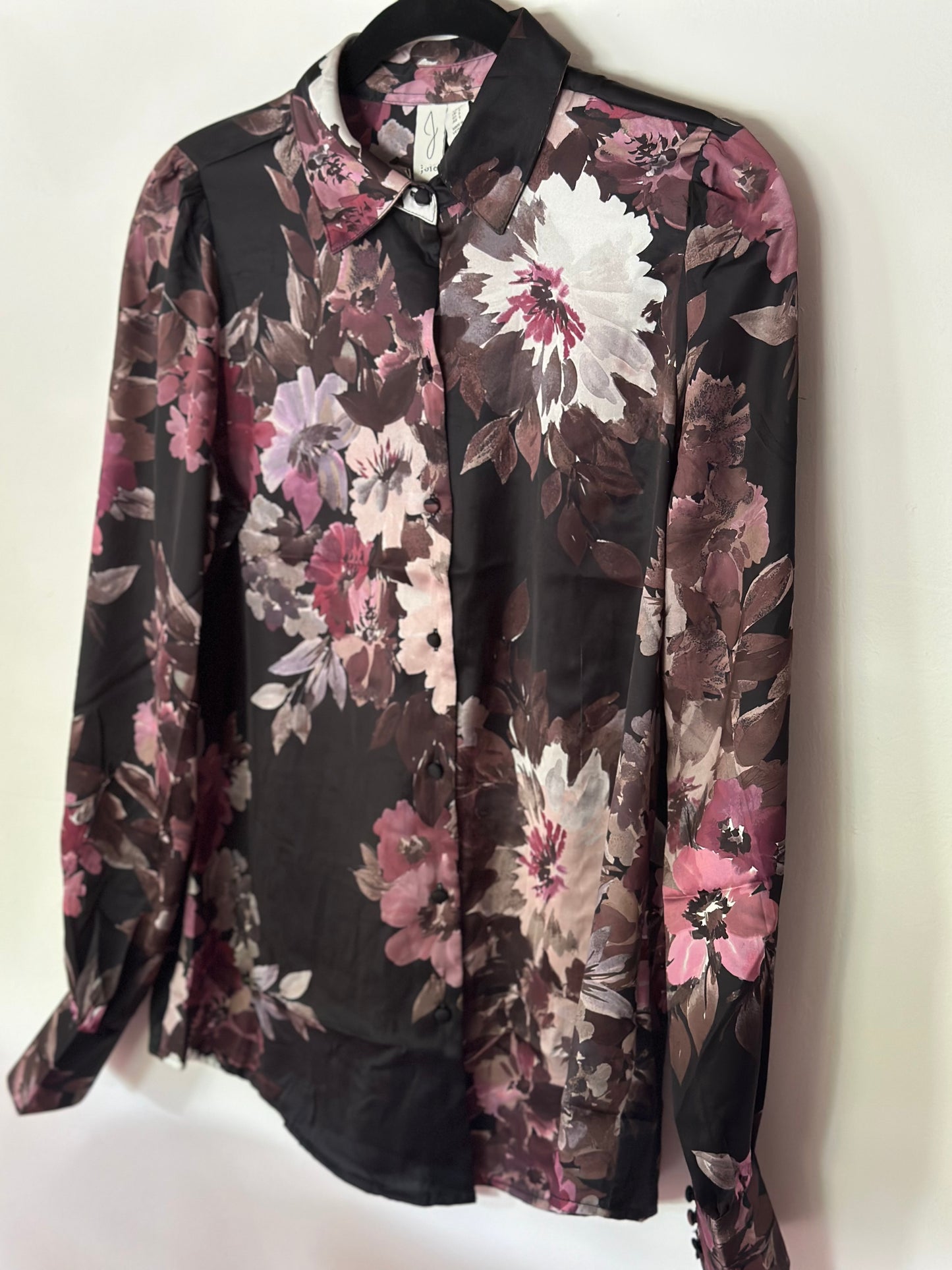 Joie | Dark Floral Satin Long Sleeve