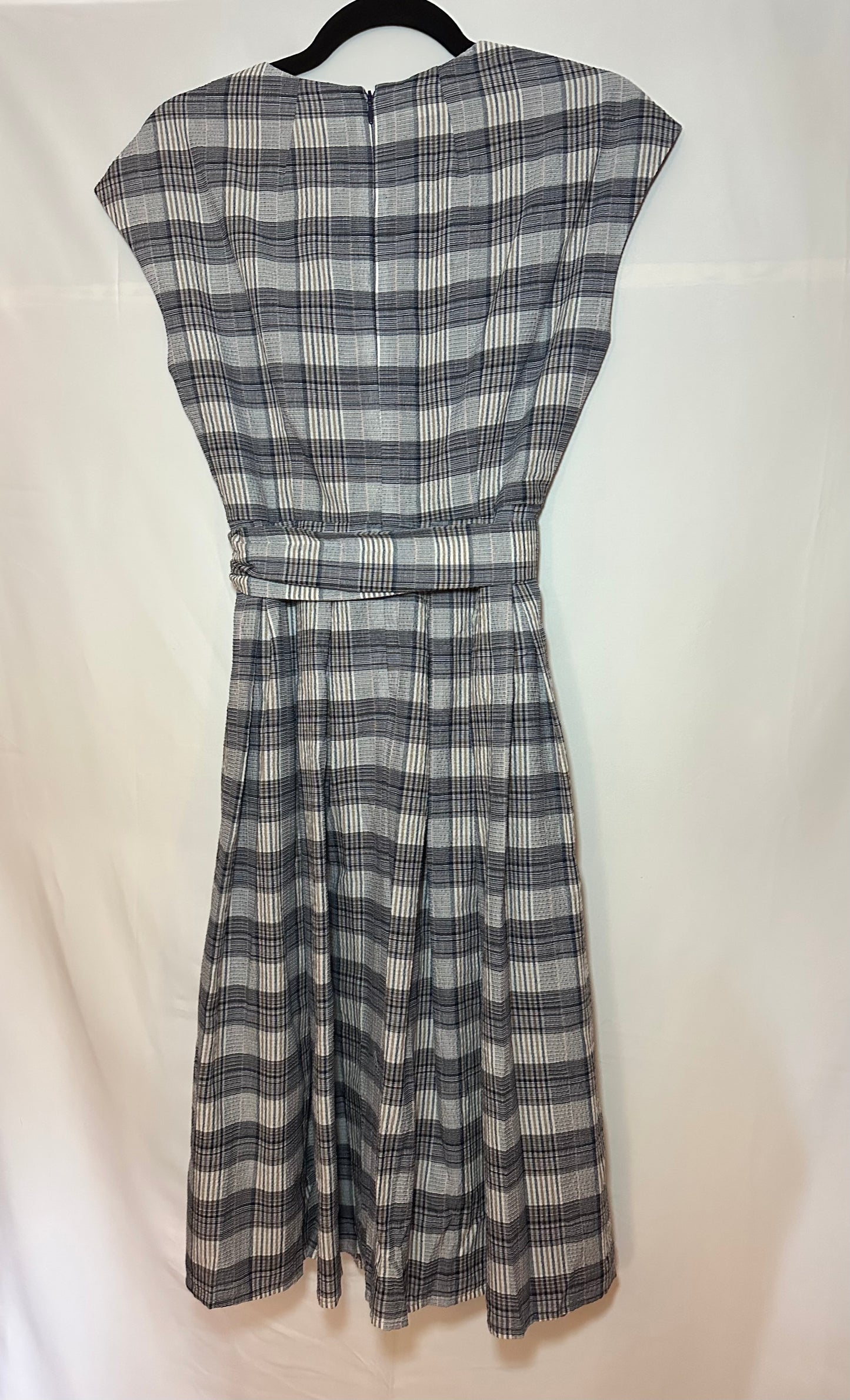 Gal Meets Glam | Navy / Brown Plaid Dress, 2