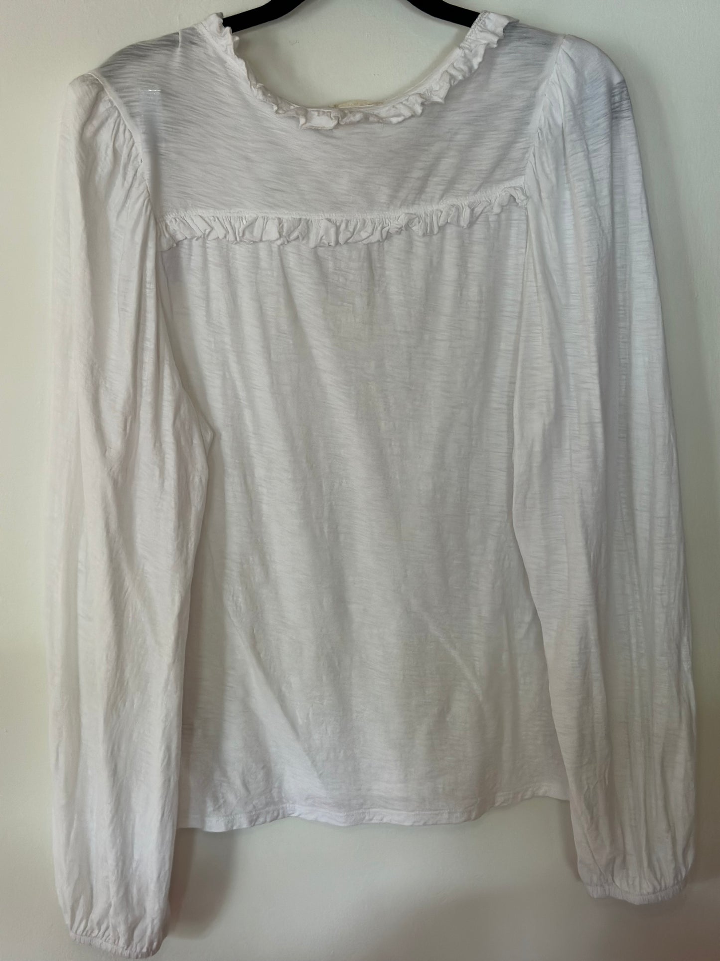 Nation LTD | White Long Sleeve with Ruffle Detail