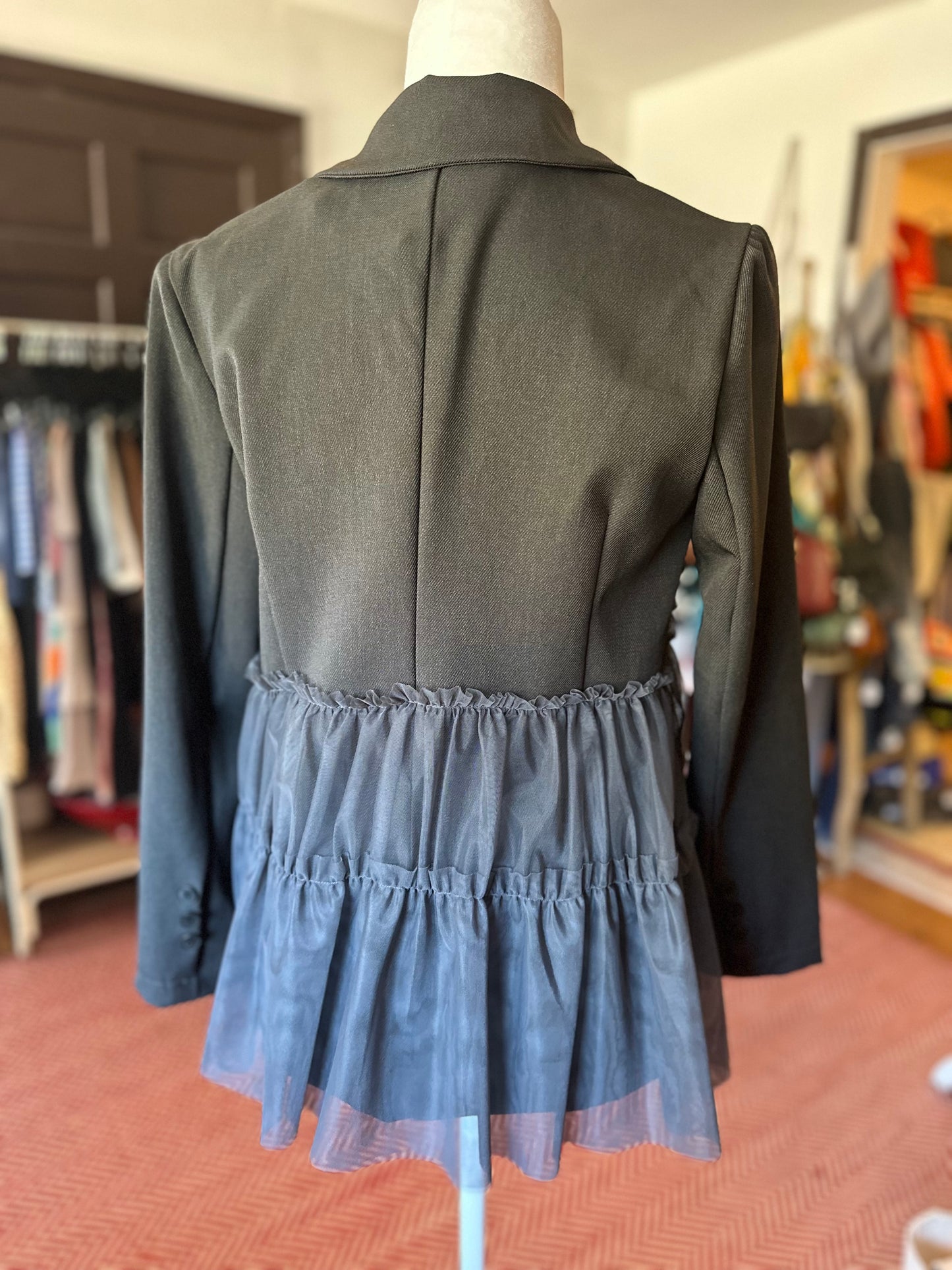Gray Tulle Blazer, XS/S