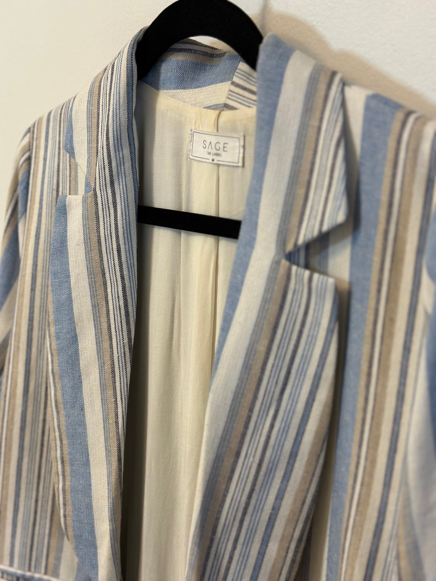 Sage The Label | Le Cascate White Multi Striped Blazer
