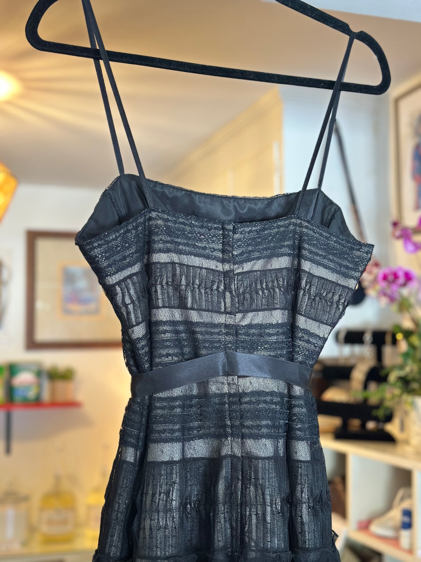 BCBG MaxMara | Strapless Feather Trim Cocktail Dress