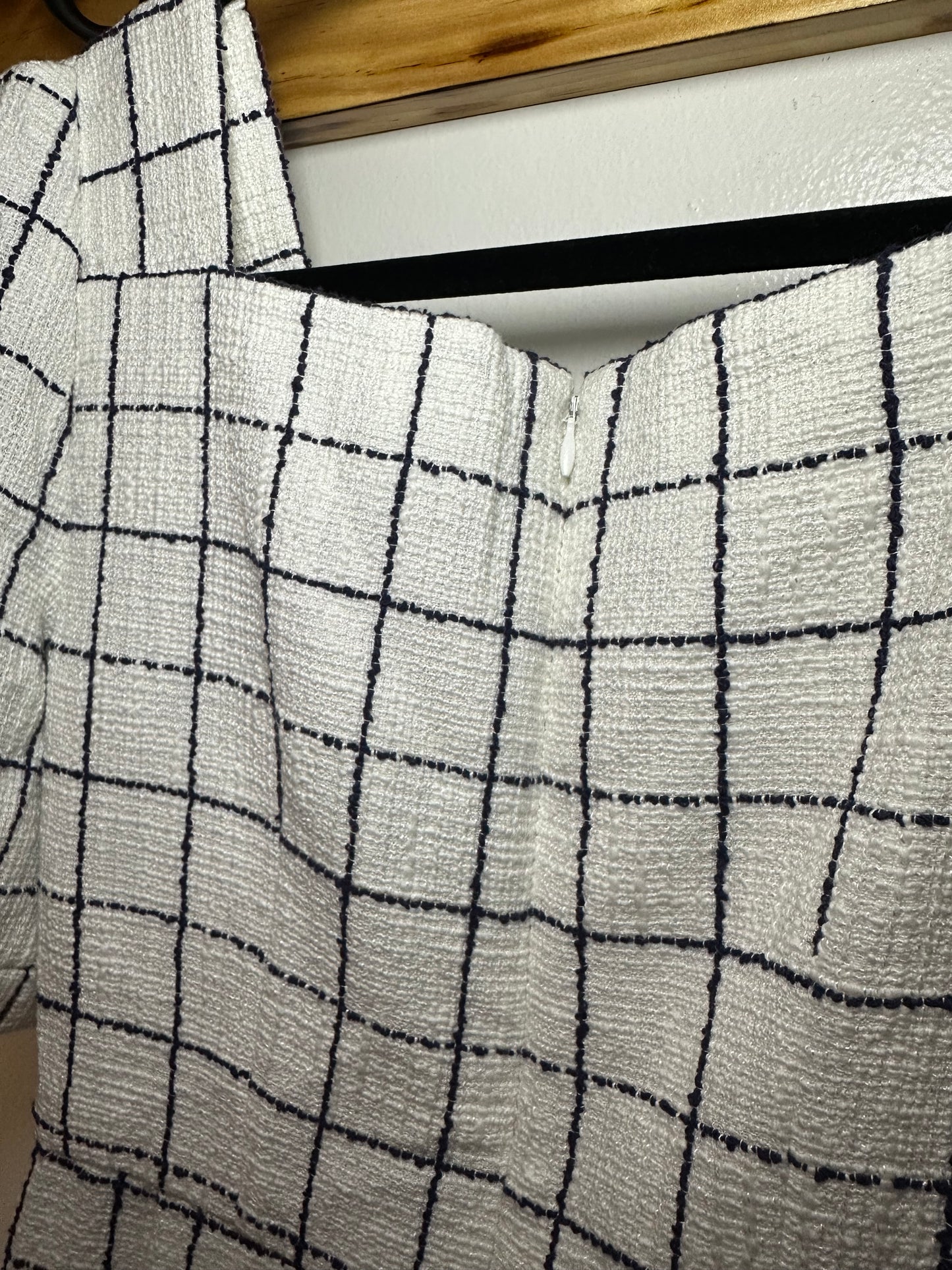 Gal Meets Glam Navy Tweed Plaid Dress, 2