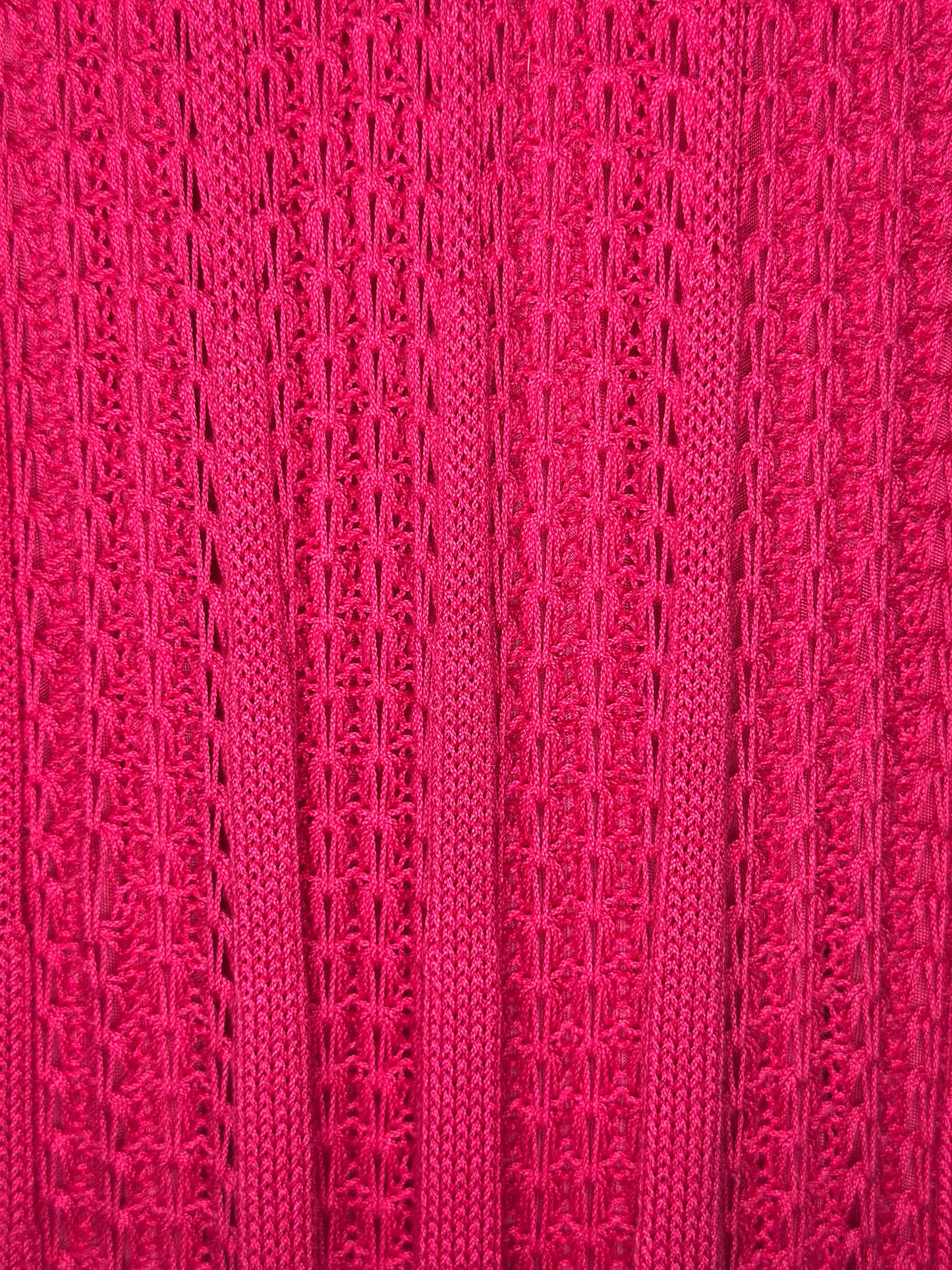 Pink Knit/Crochet Midi Dress