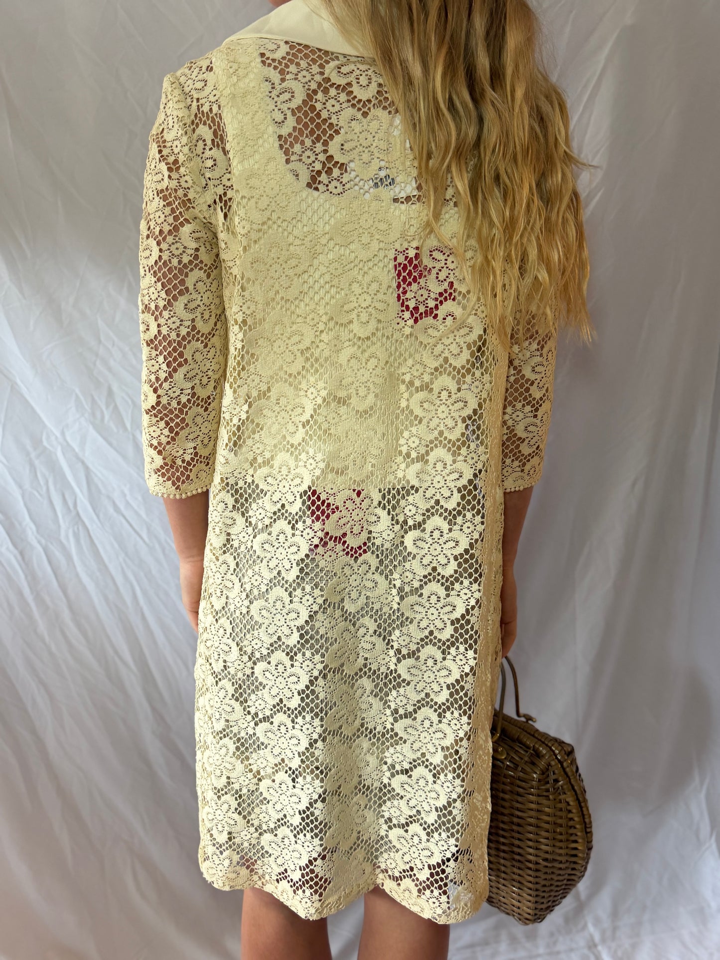 Cream Overlay | Vintage Lace Overlay, S/M