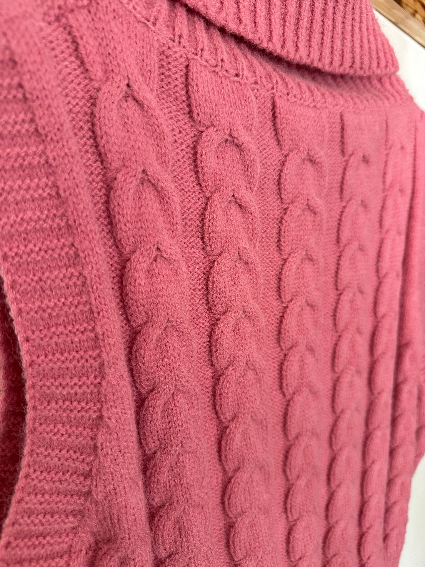 Pink Turtleneck Sleeveless Sweater