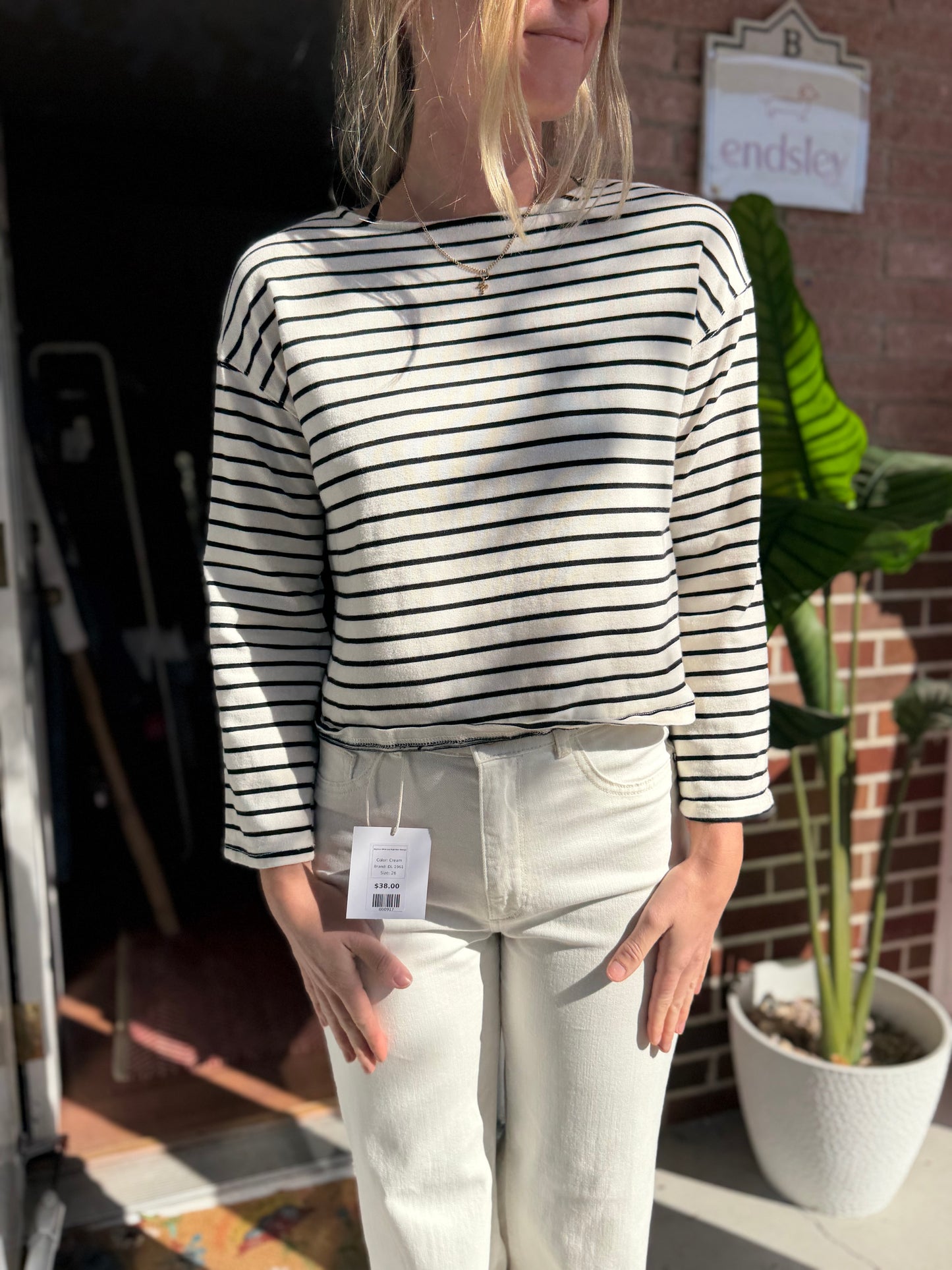 Miou Muse | Striped Long Sleeve, M
