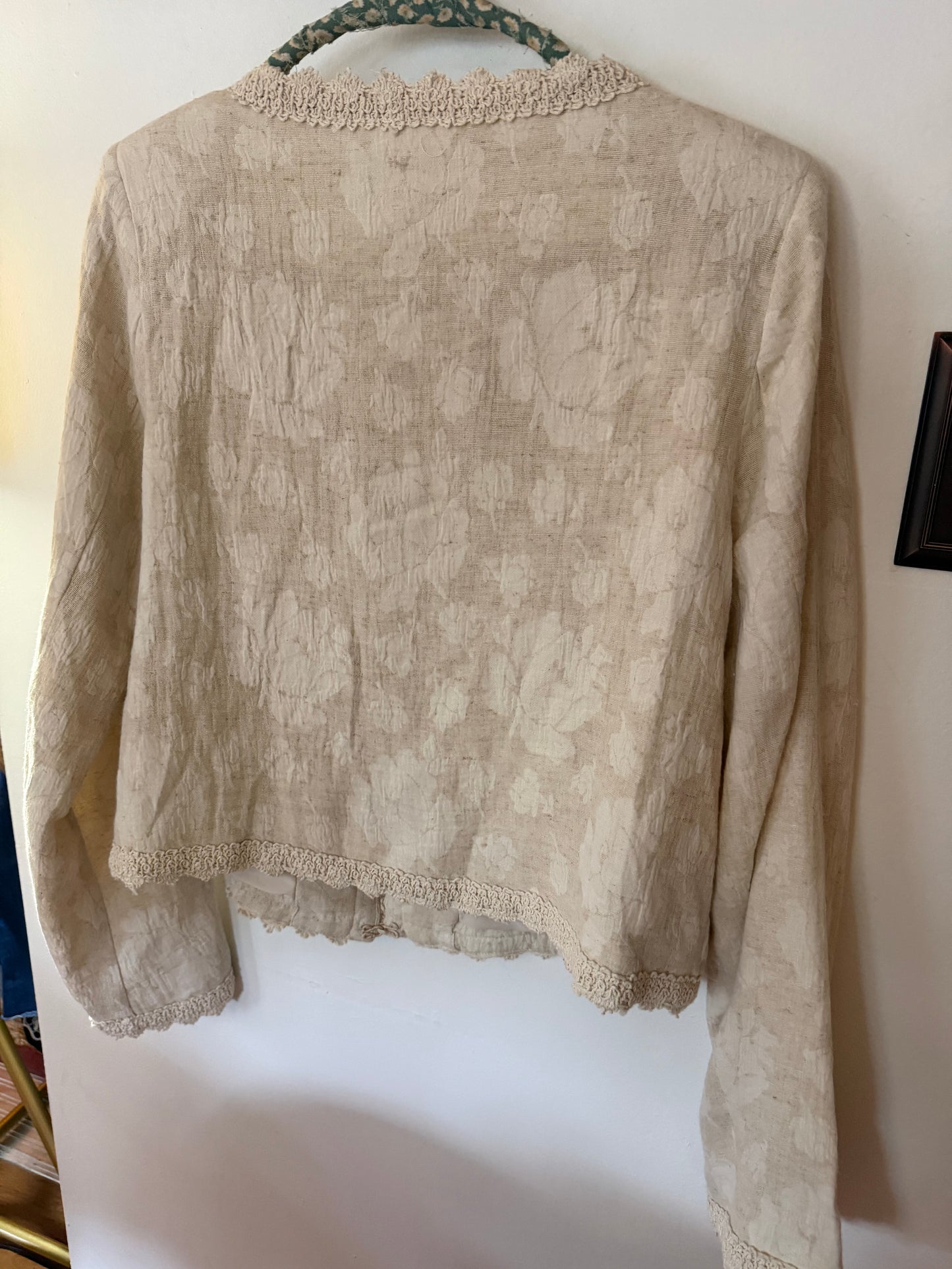 AVARA | Tan Linen Cotton Blend Jacket, L