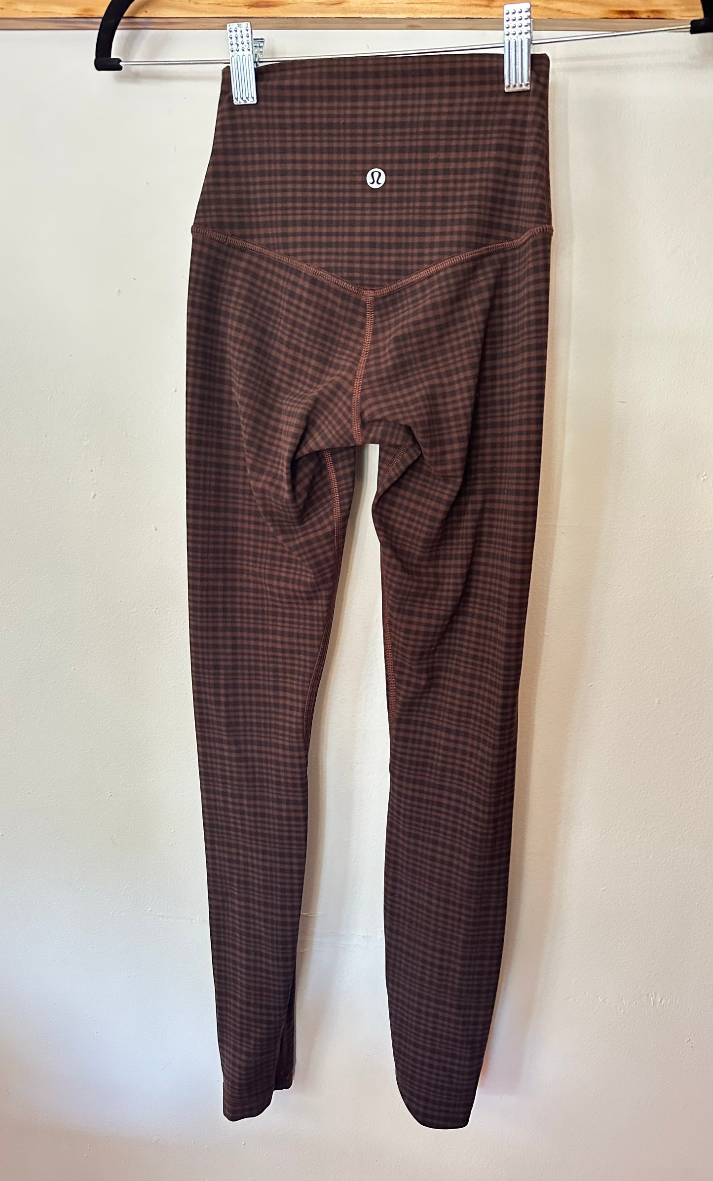 Lululemon | Black/Brown Plaid Full Length Leggings, 0