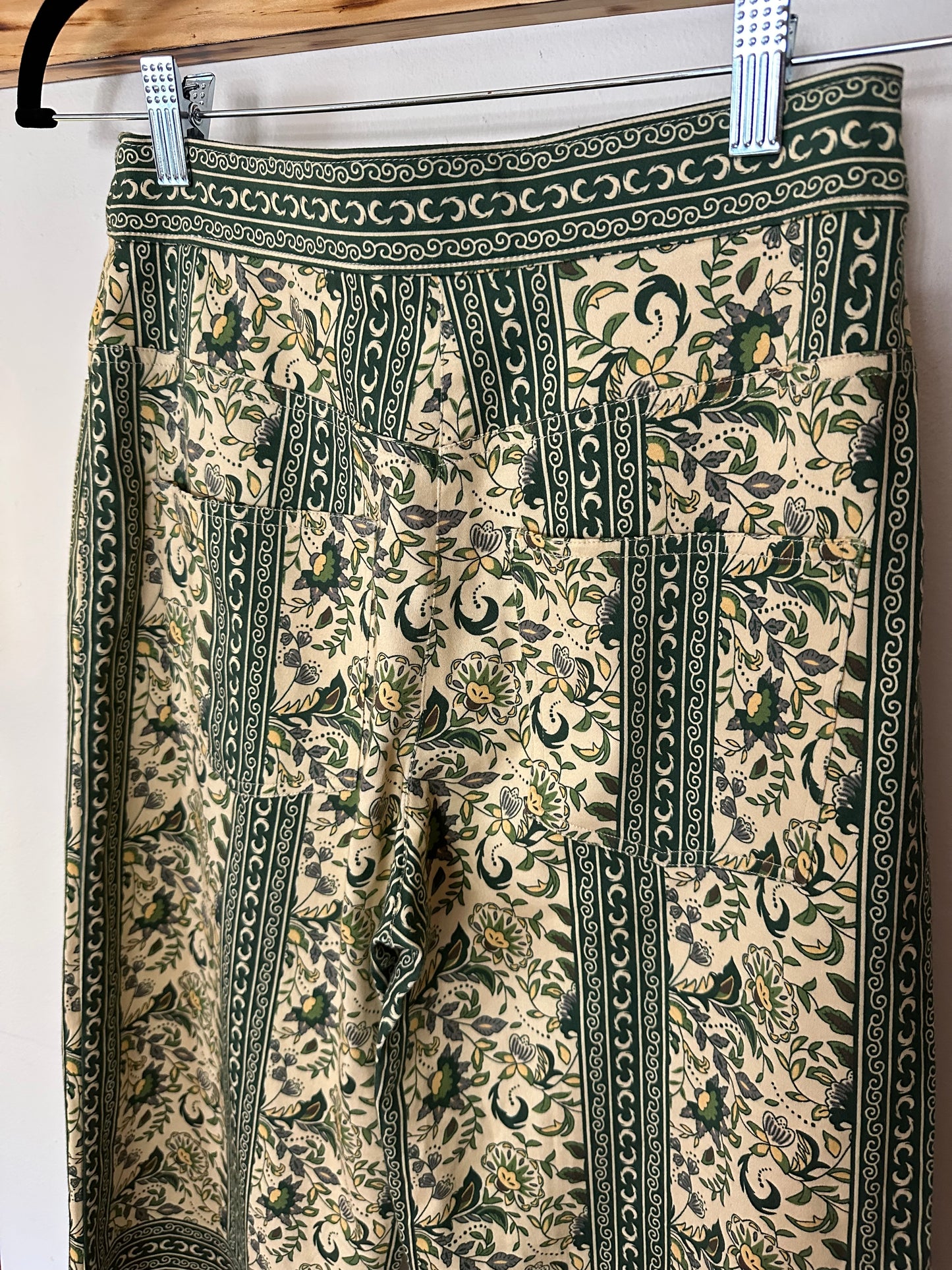 Julia Amory | Green Paisley Babe Pant, XS