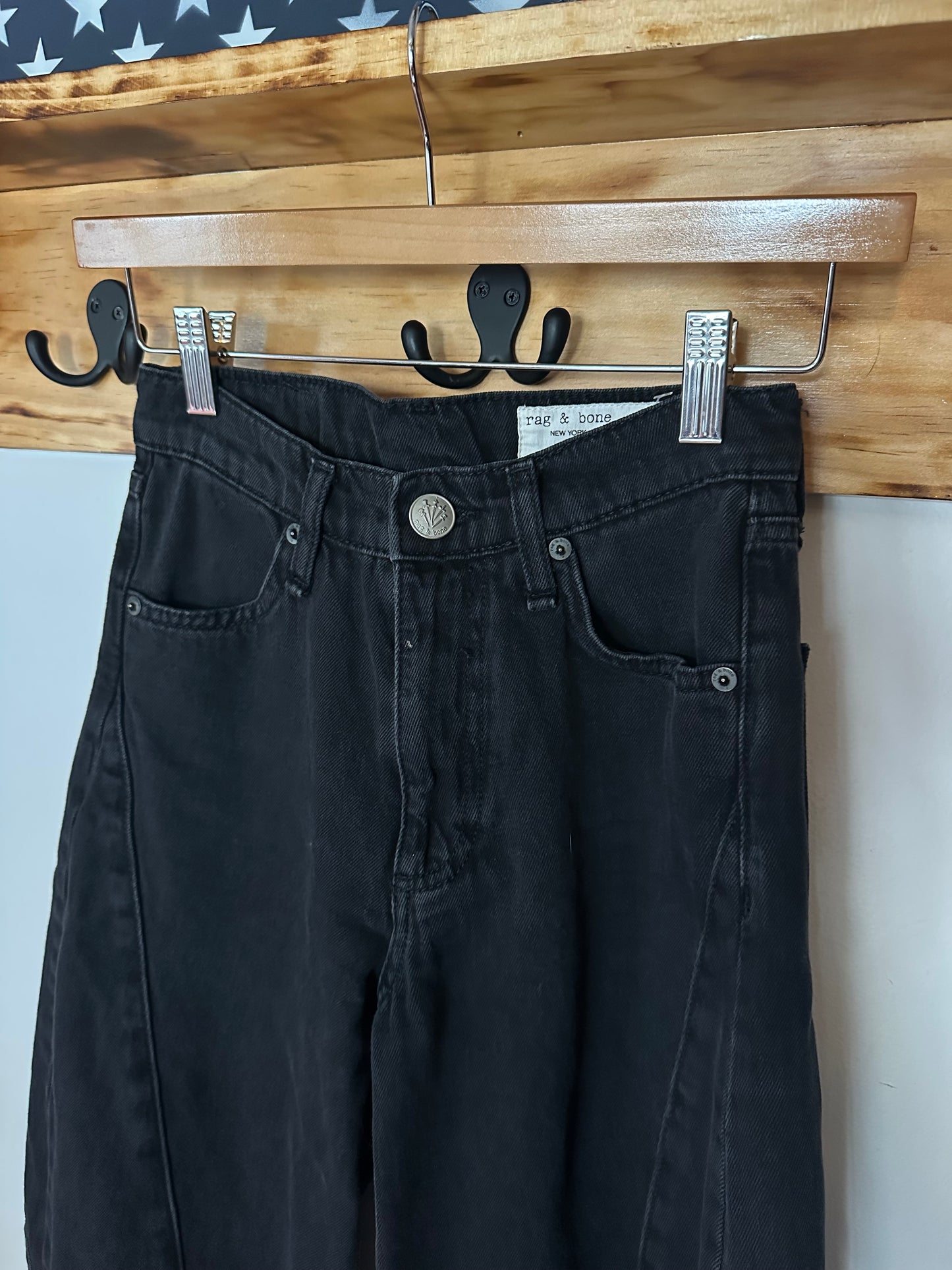 Rag & Bone | Wide Leg Structured Black Jeans