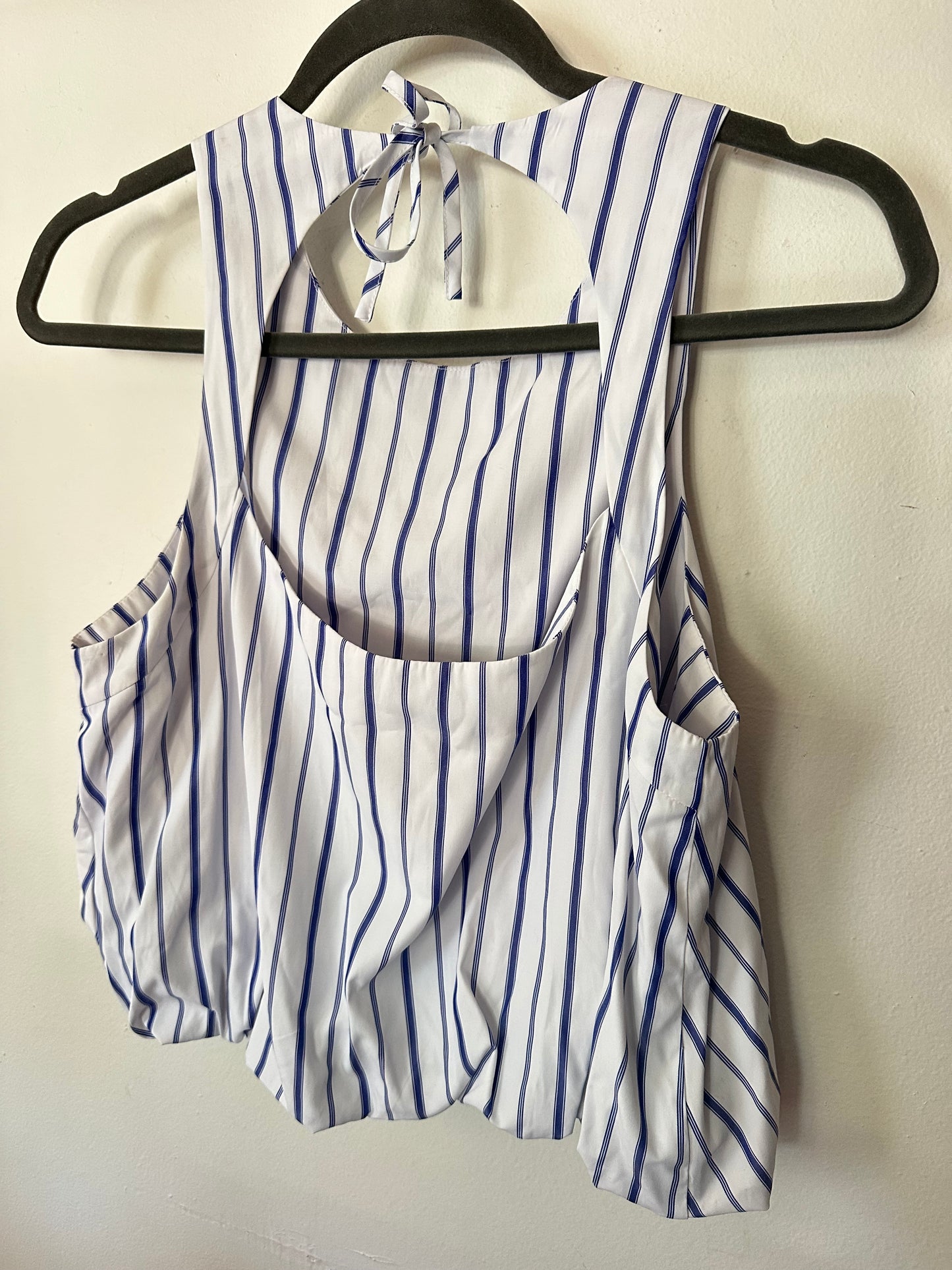 Emerson Lang | 100% Cotton Striped Halter Top, S