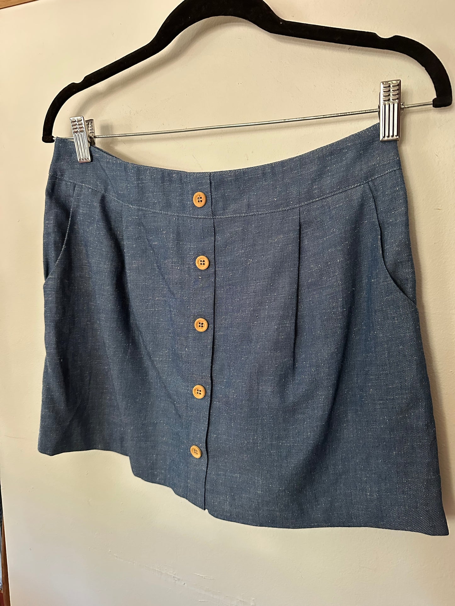 Sezane | 100% Cotton Button Skirt
