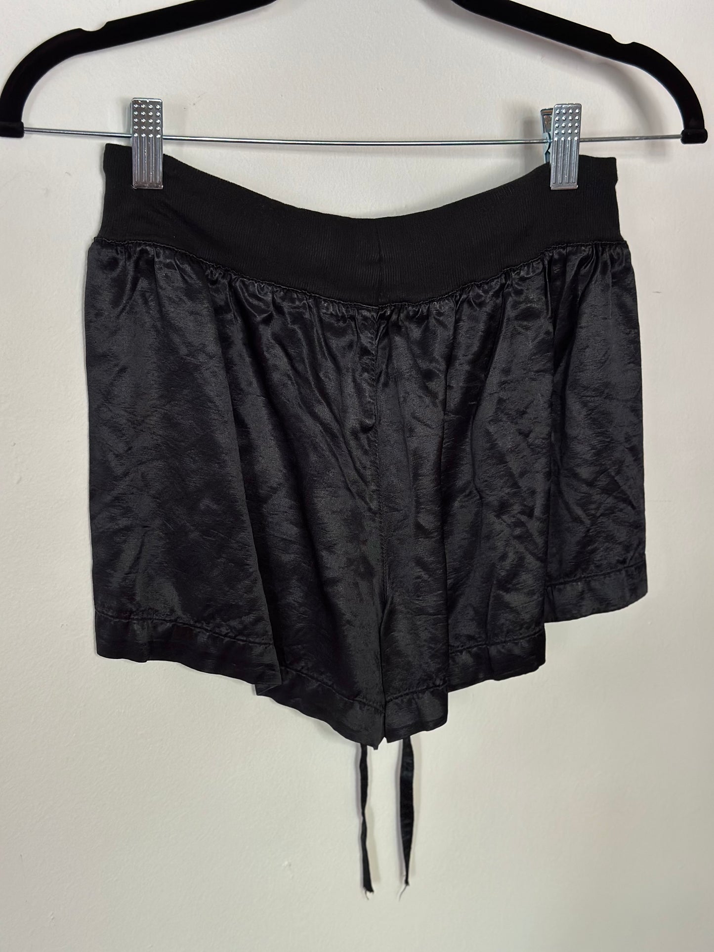 PJ Harlow | Satin Short With Rib Knit Waistband And Adjustable Drawstring