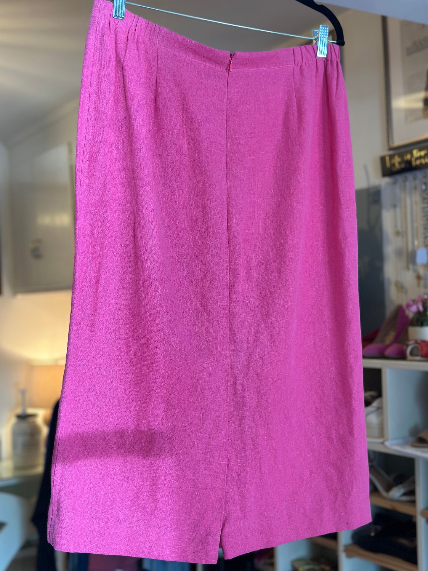 Joanne Scott | Pink Linen Midi Skirt