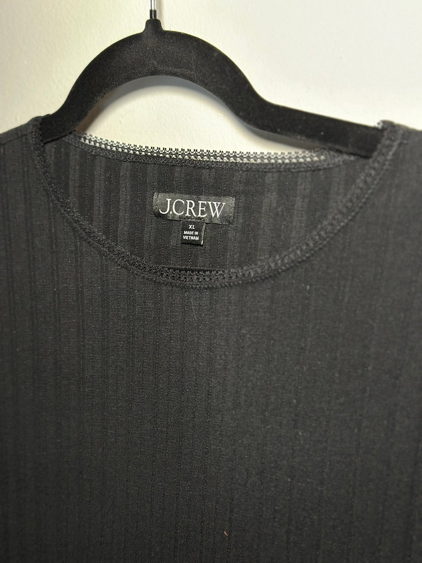 J Crew | Black Long Sleeve with Lace Trim