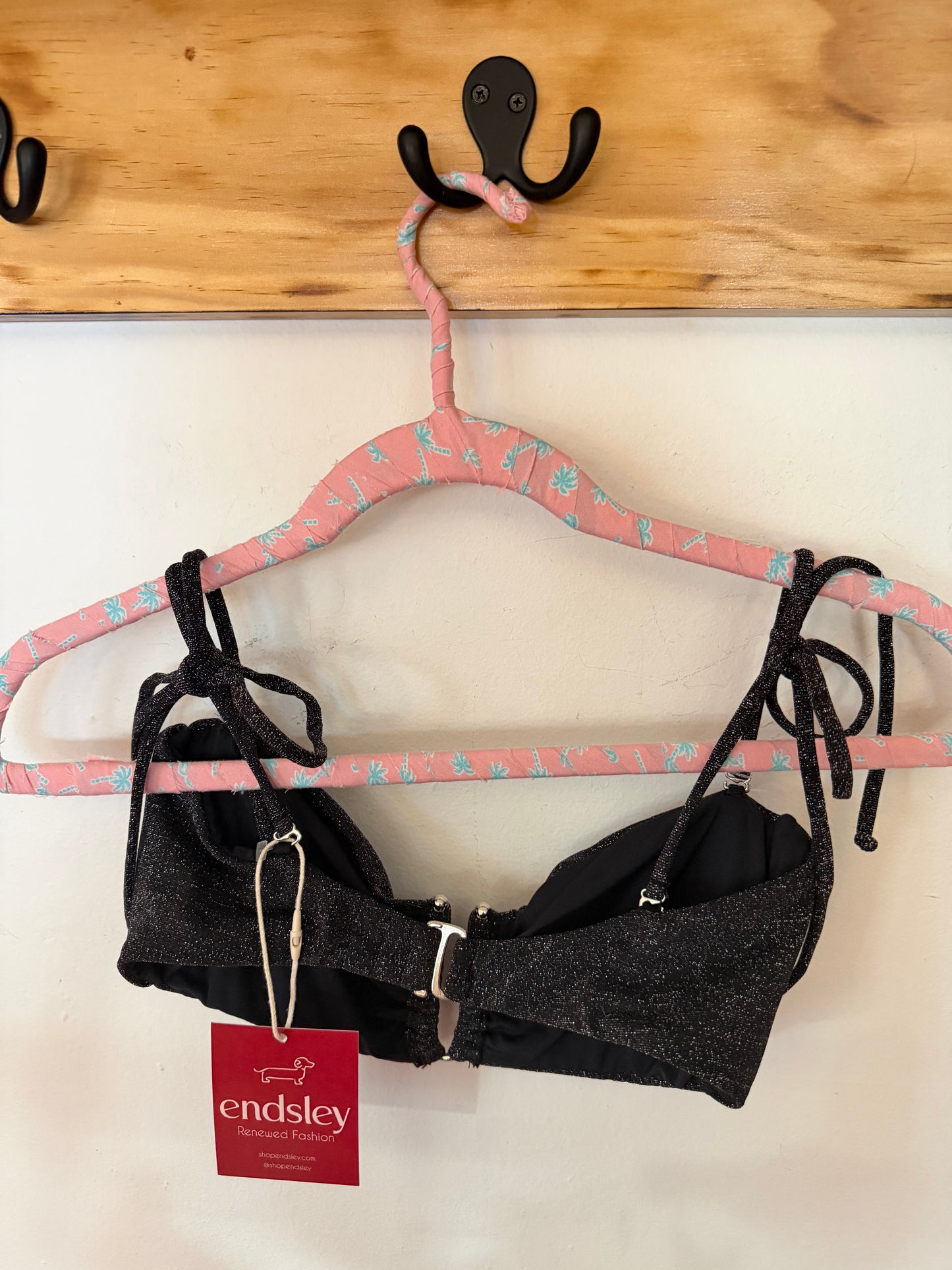 Black Shimmer Bikini Set, M