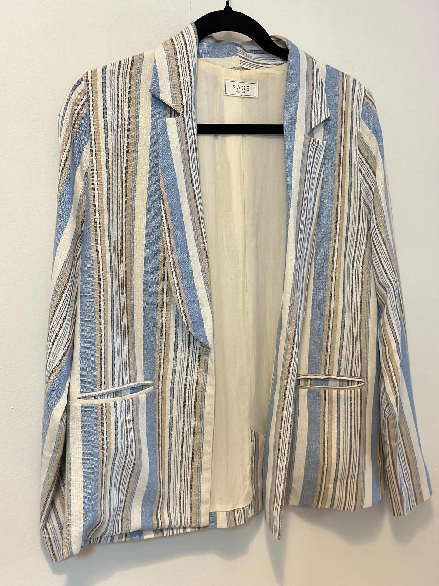 Sage The Label | Le Cascate White Multi Striped Blazer