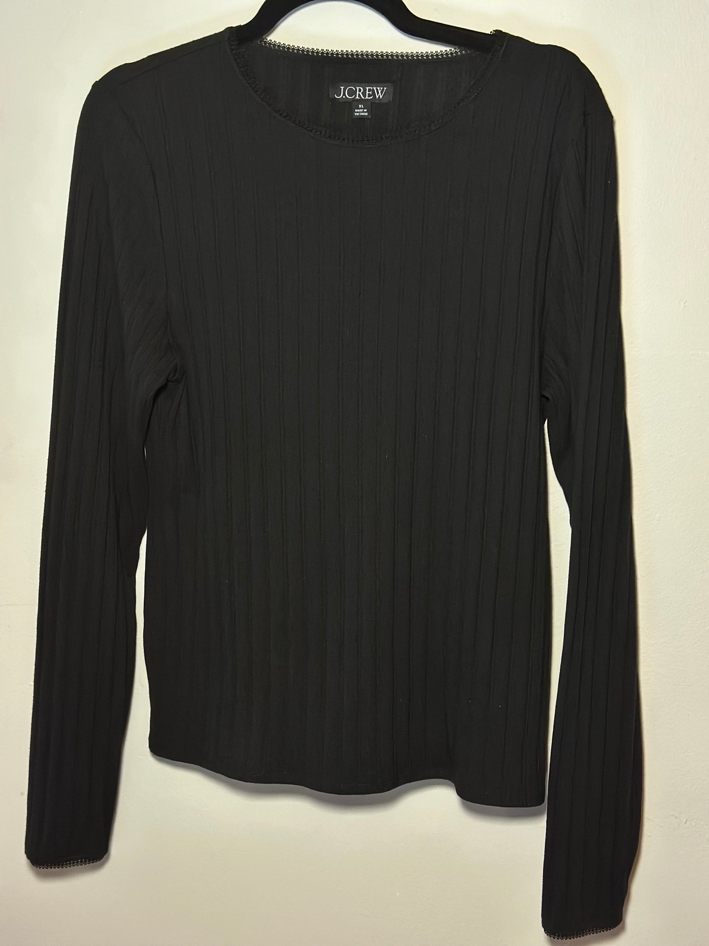 J Crew | Black Long Sleeve with Lace Trim