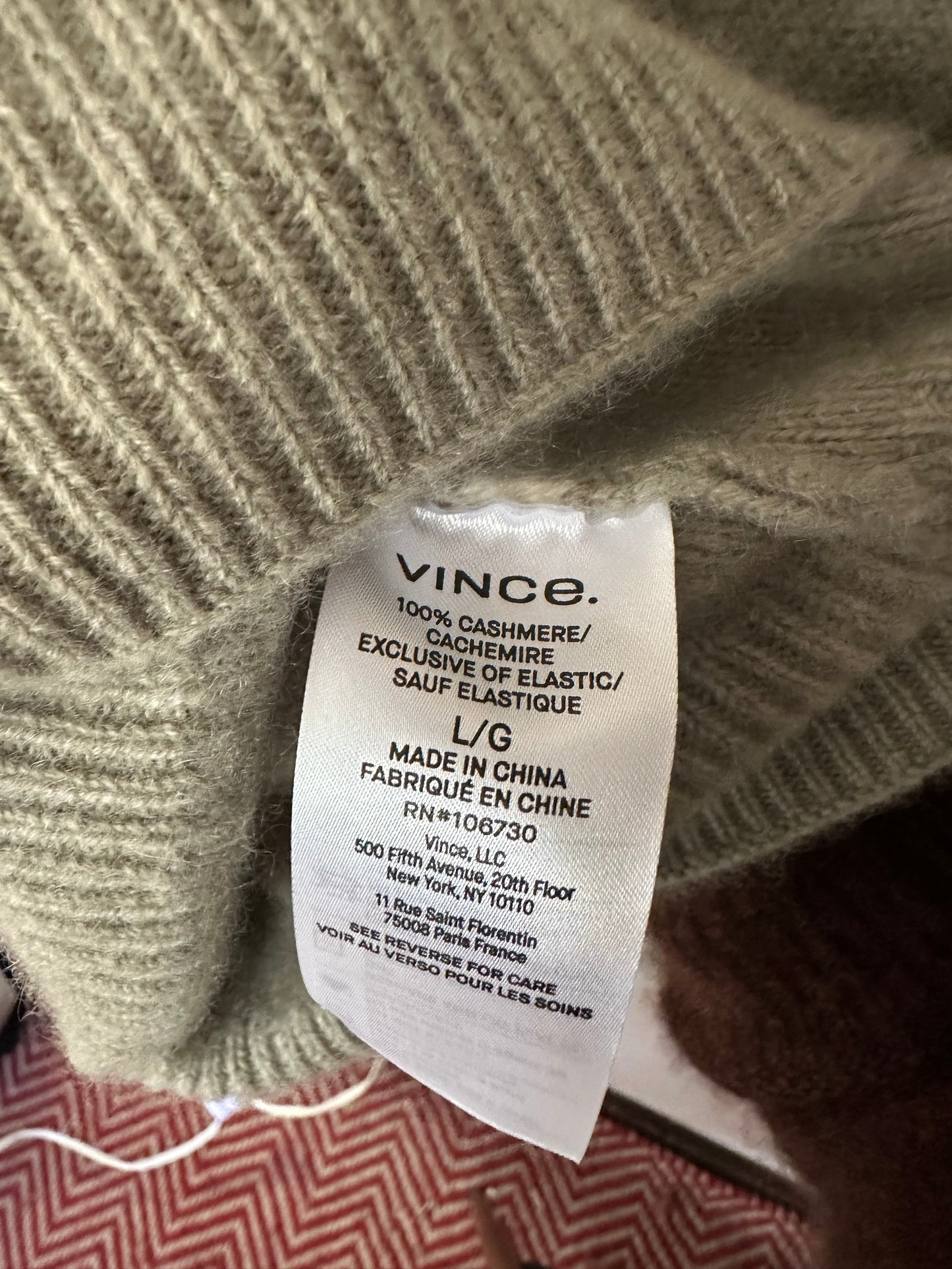 Vince. | Breton Stripe Funnel Neck Cashmere Sweater In Grey, L