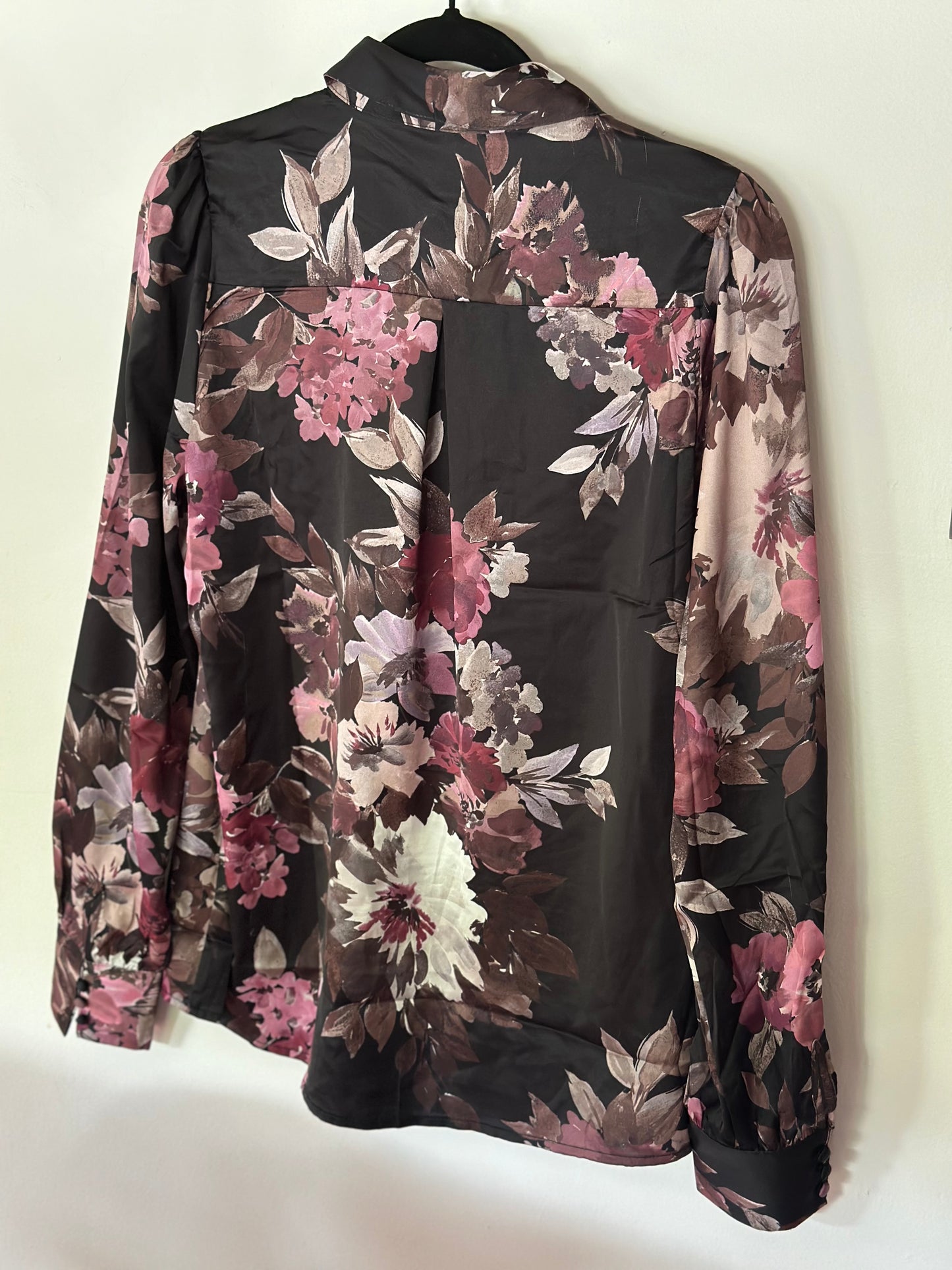 Joie | Dark Floral Satin Long Sleeve