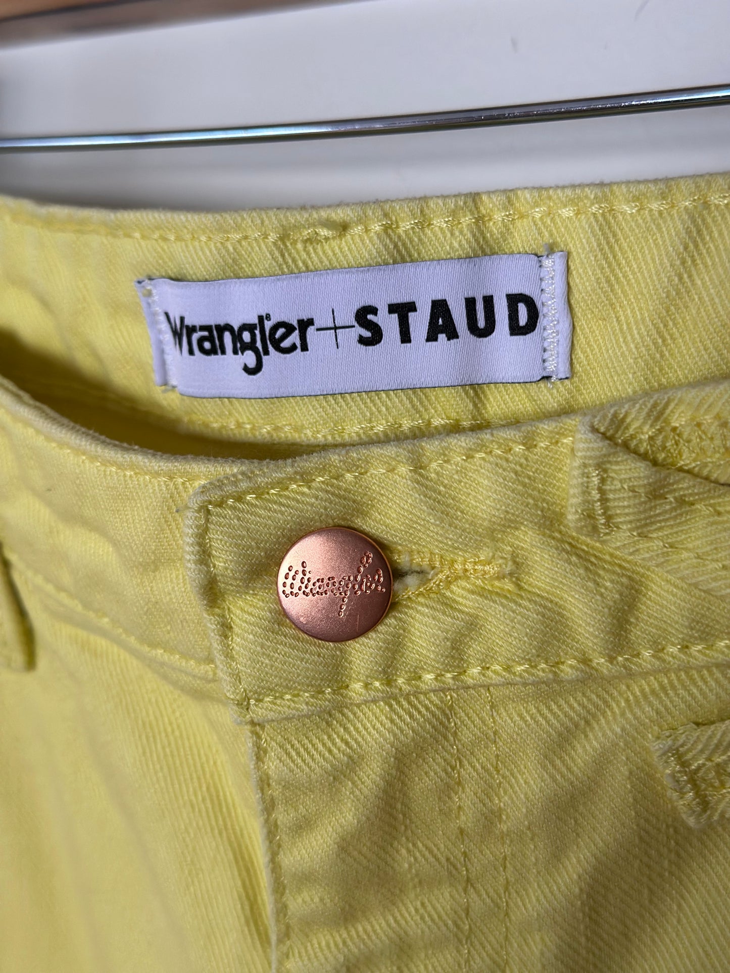 STAUD x WRANGLER | Neon Yellow Denim Pants