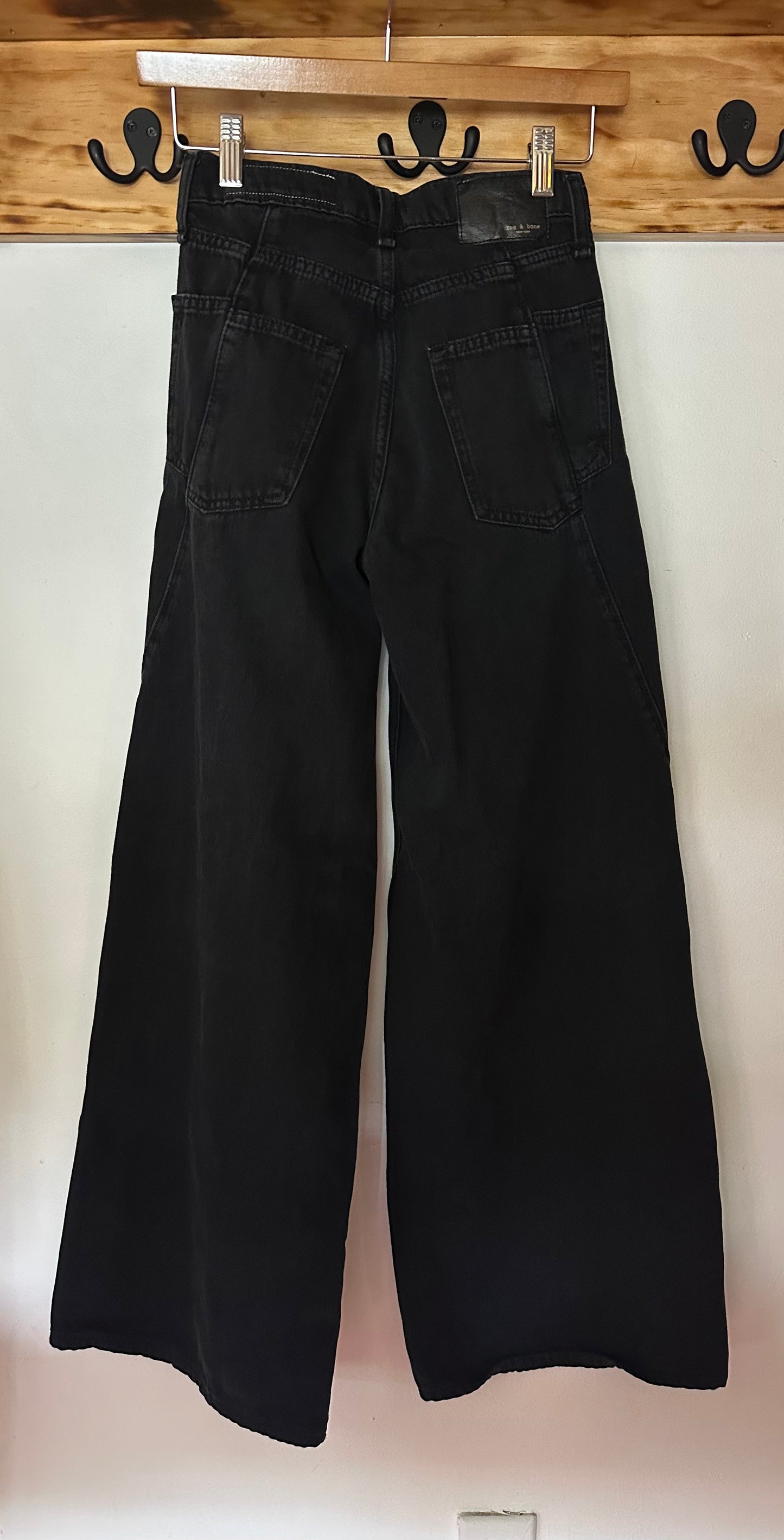 Rag & Bone | Wide Leg Structured Black Jeans