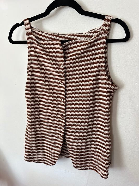 Shein | Brown and White Striped Knit Tank, 4
