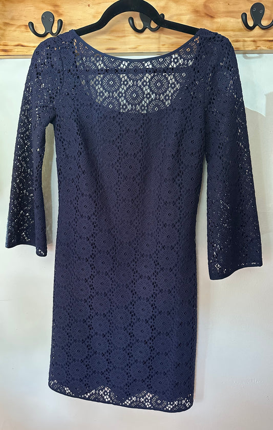 Lily Pulitzer | Navy Long Sleeve Lace Dress, XXS